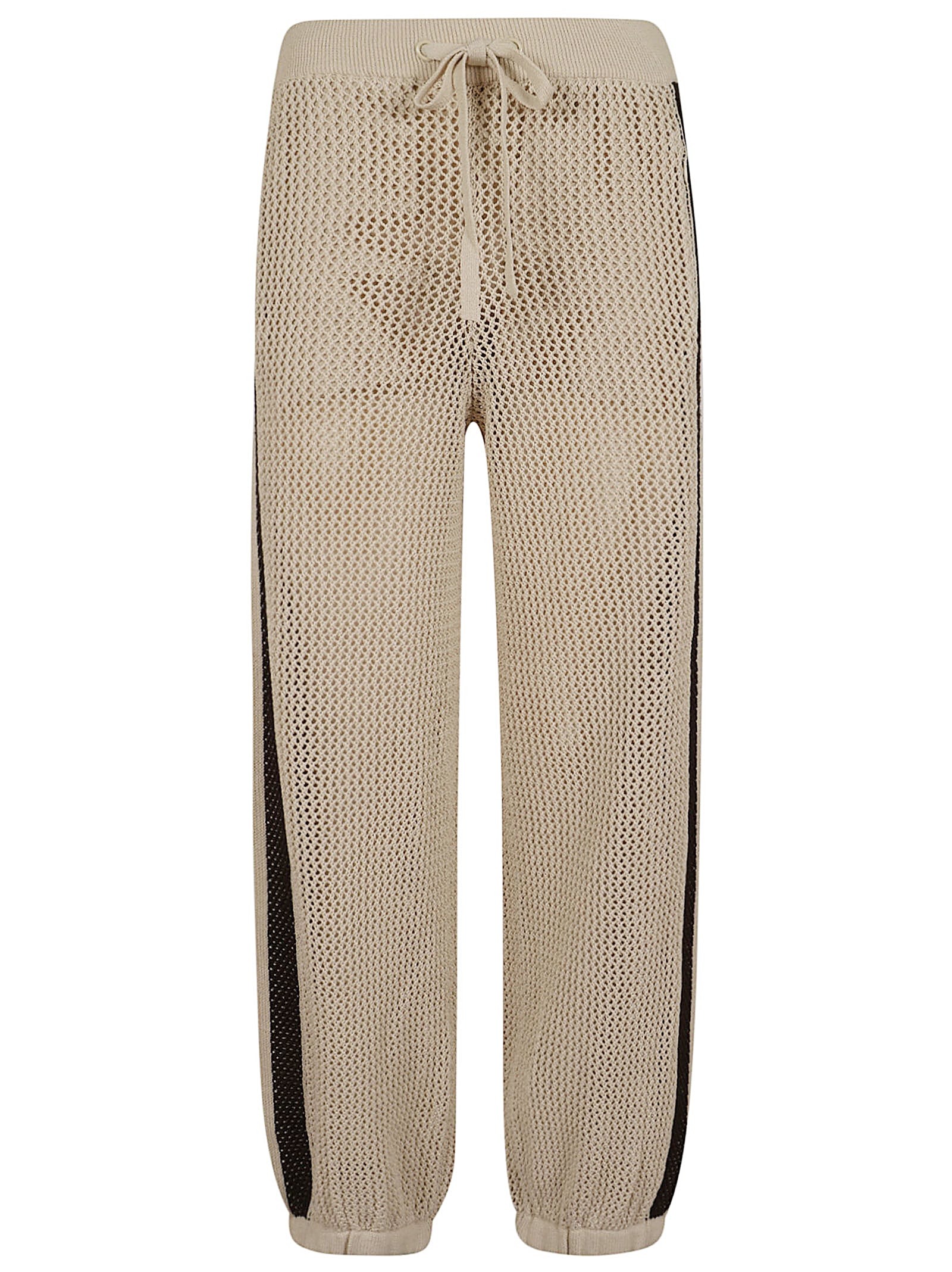 Track Pants with Stretchy Mesh-Effect Fabric
