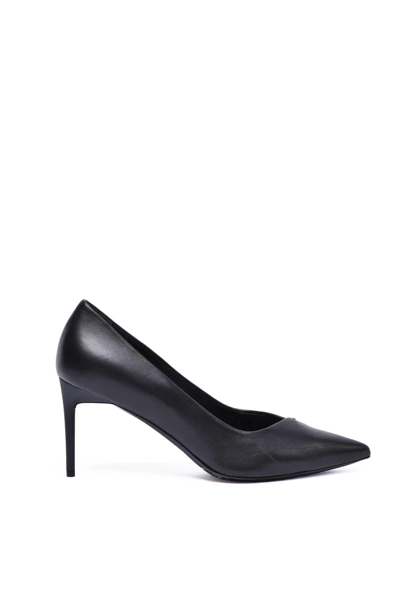 Pumps Leather Heel 8cm - Black