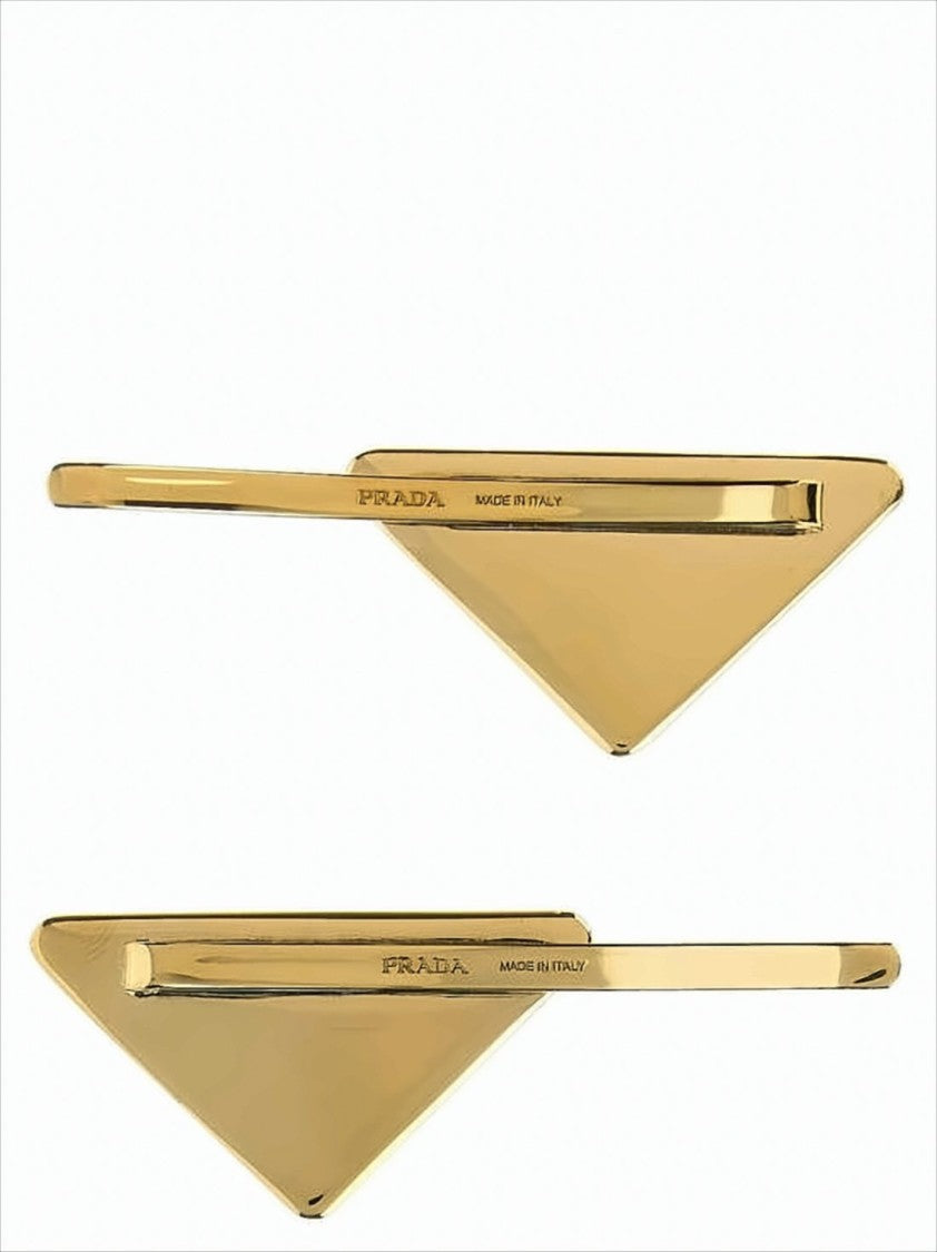 Triangular Metal Hairpins with Gold-tone Accents