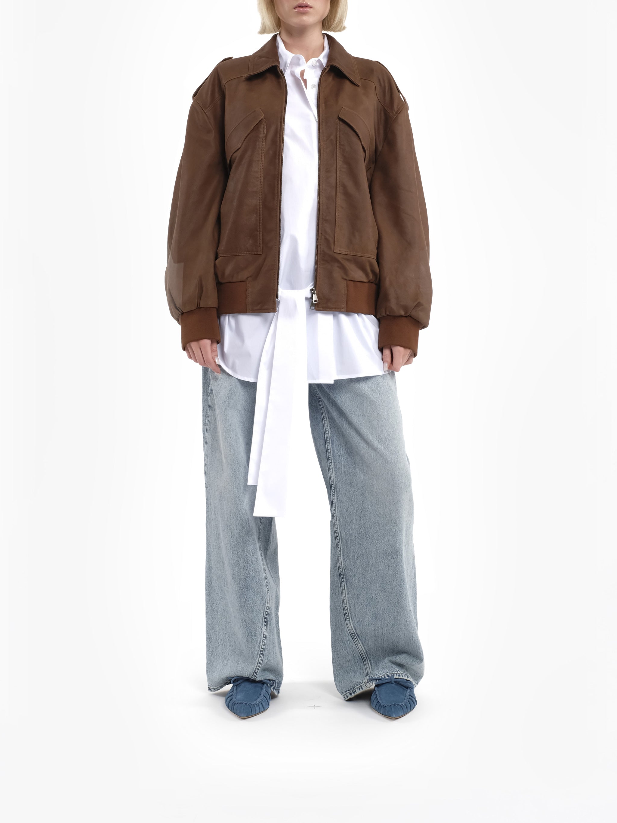 Brown New Blossom Boxy Fabric Jacket