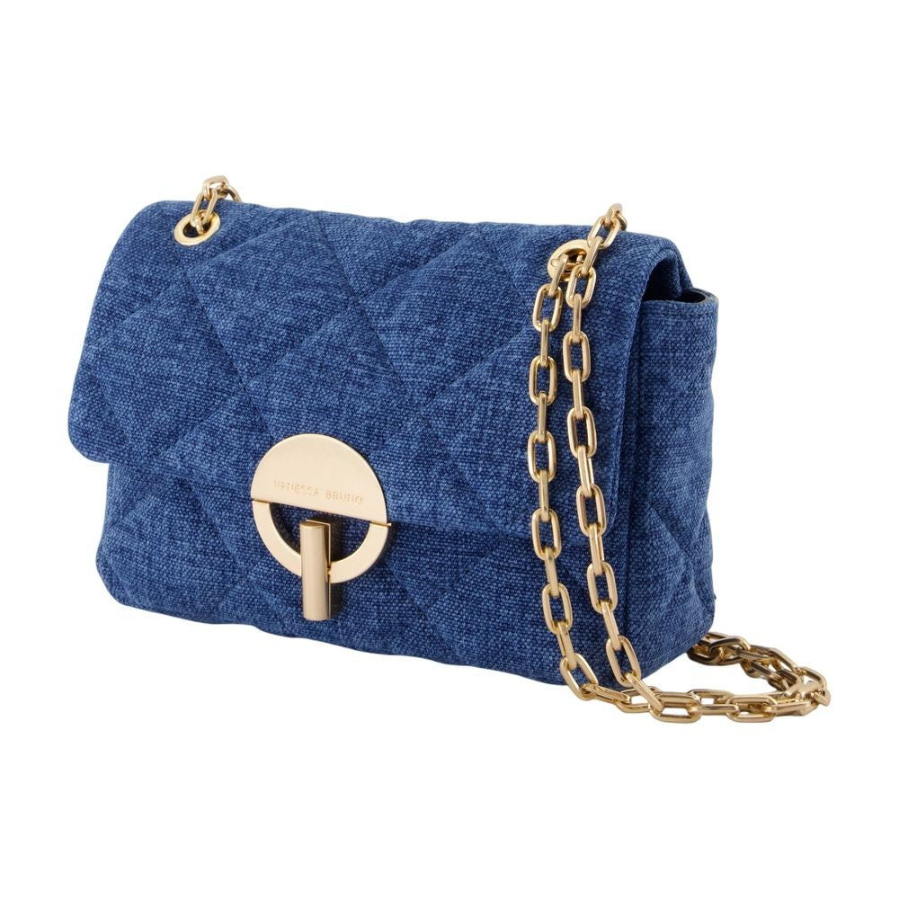 Moon Medium Shoulder Bag - Linen - Blue