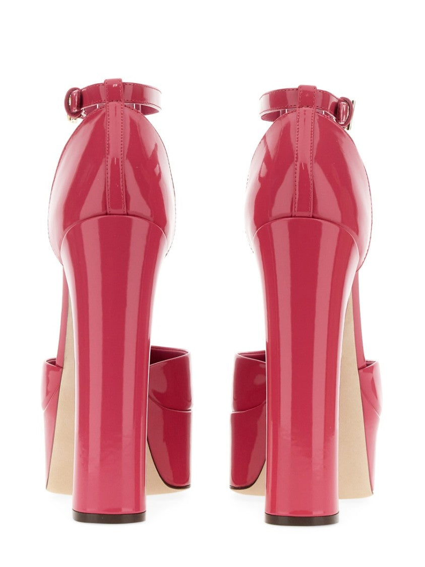 Glossy Leather Platform Pumps