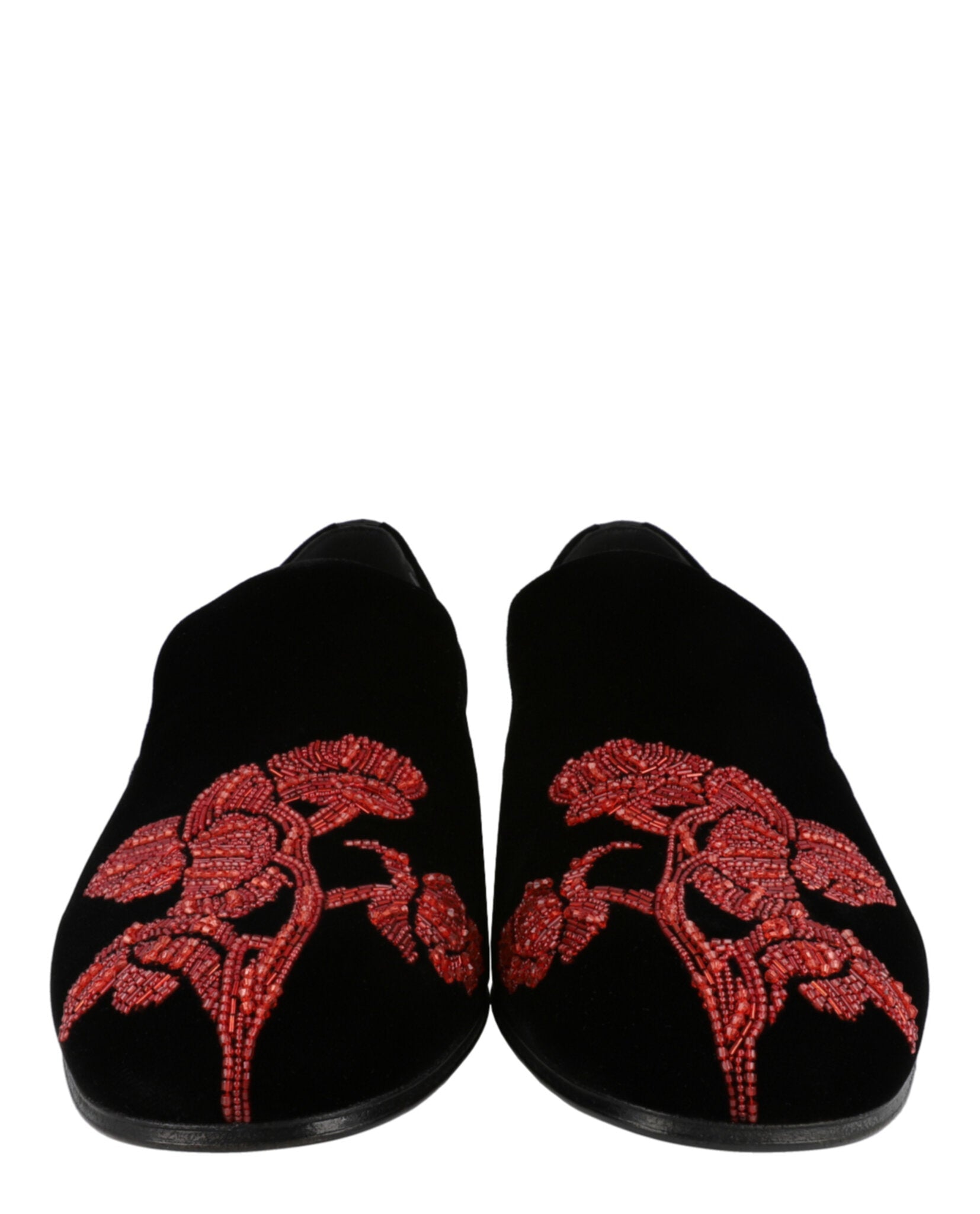Beaded Orchid Velvet Loafers