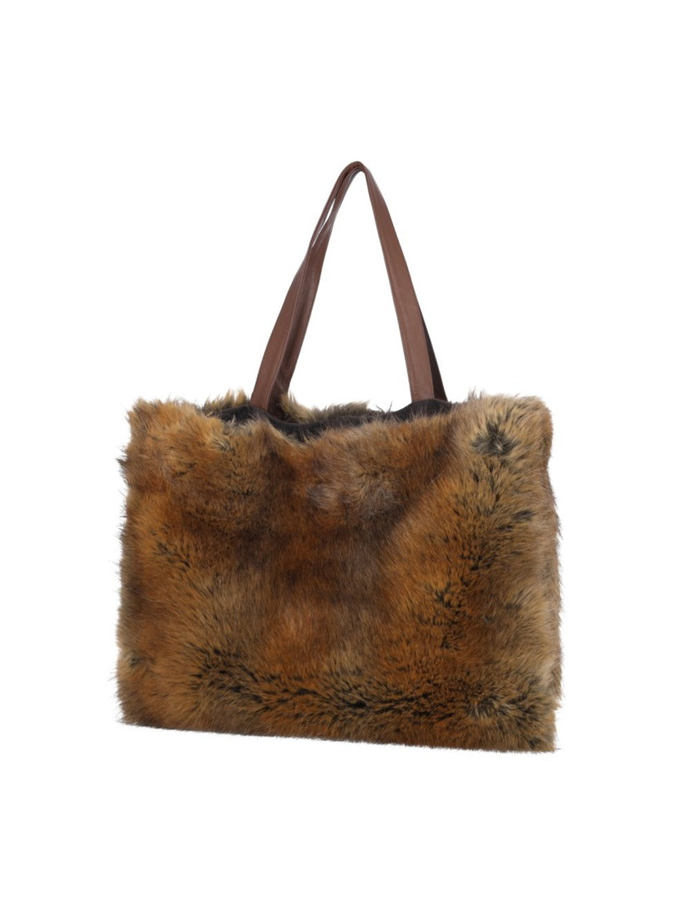 Faux Fur Tote Bag – Brown