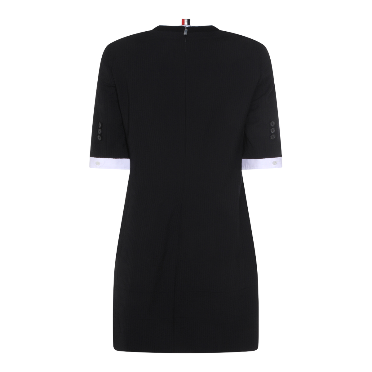 Tailored Black Mini Dress with Contrast Cuffs