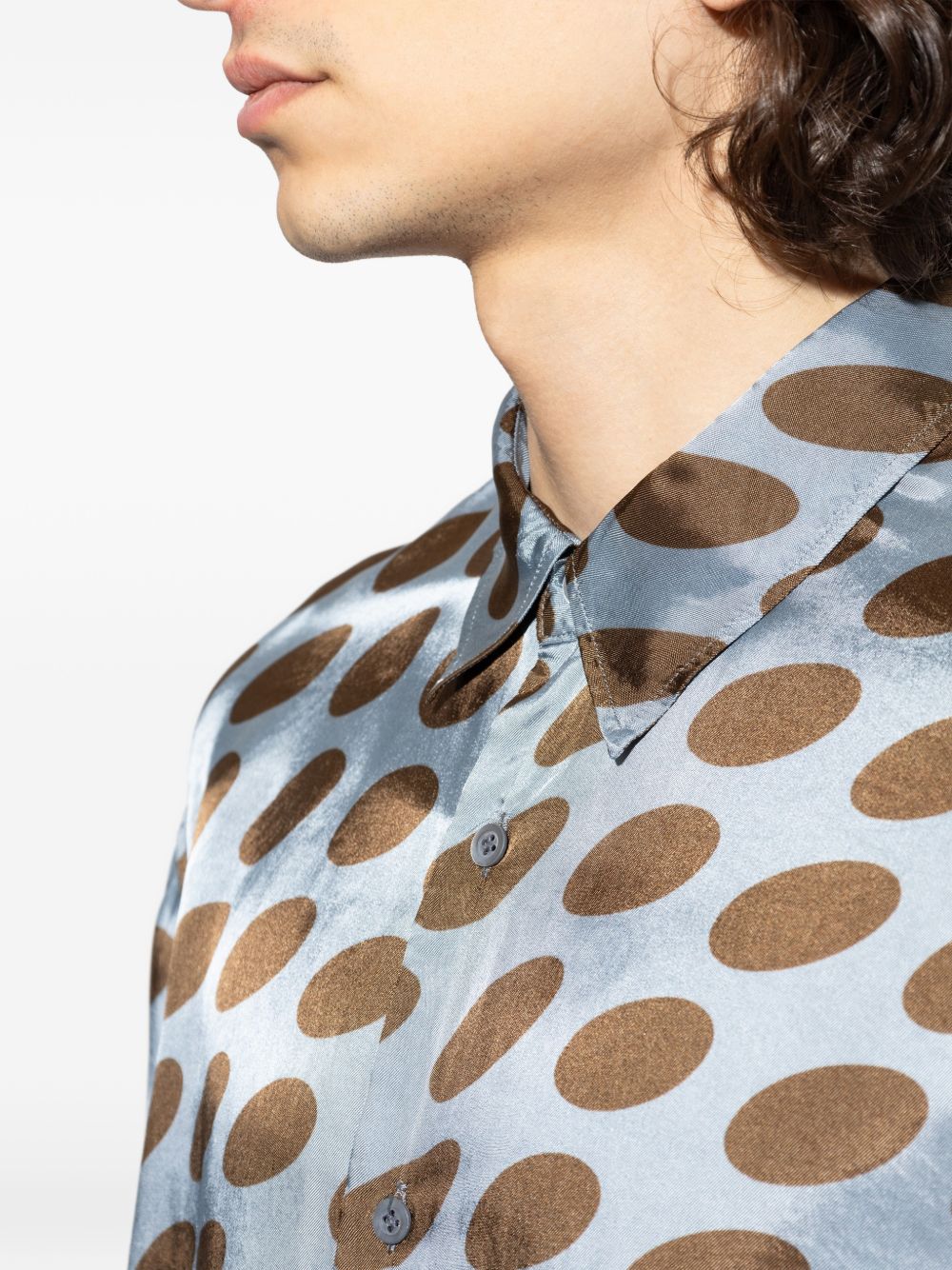 Long-Sleeved Shirt With Graphic Oval Patterns