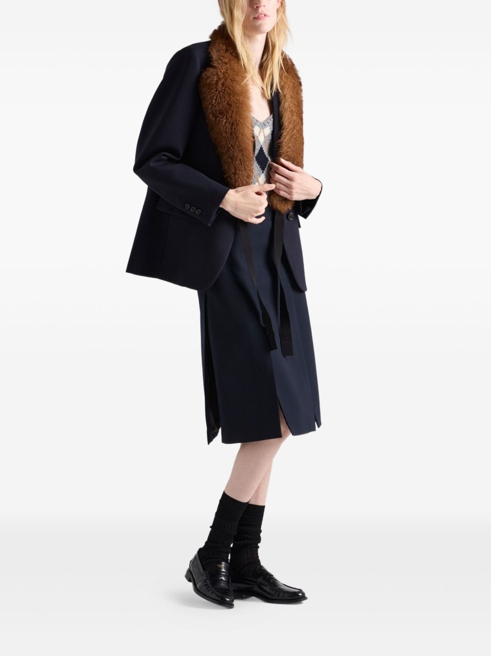 Tailored Black Midi Skirt
