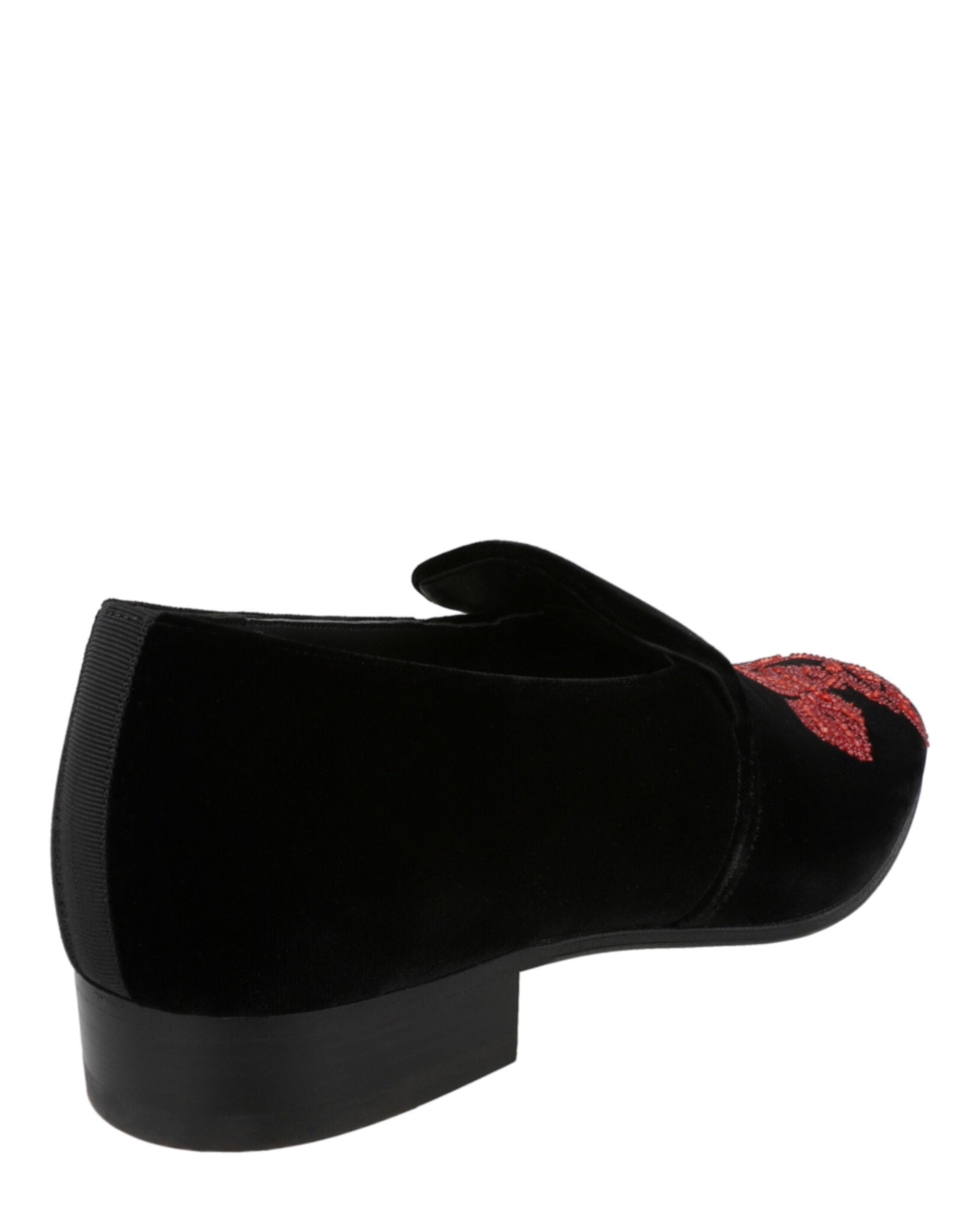 Beaded Orchid Velvet Loafers