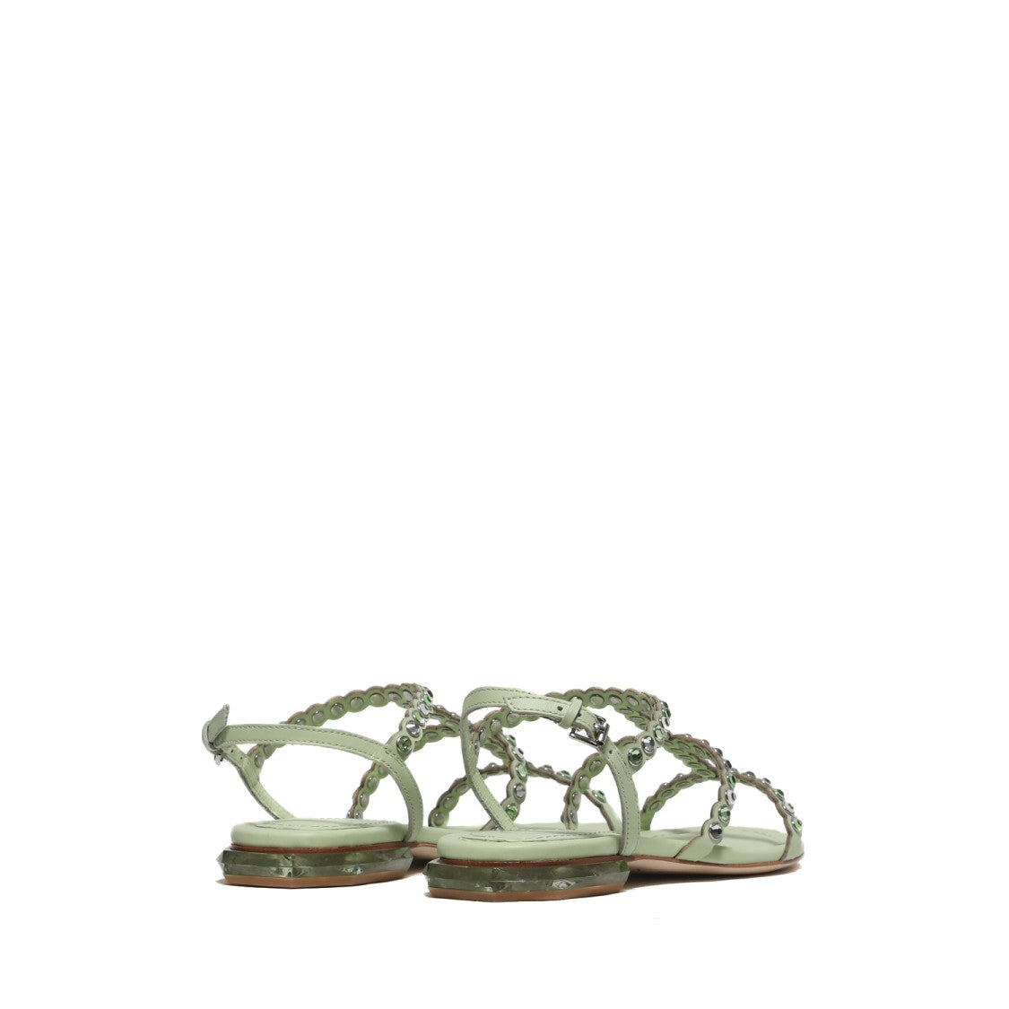 Saphir Model Sandal In Green Leather