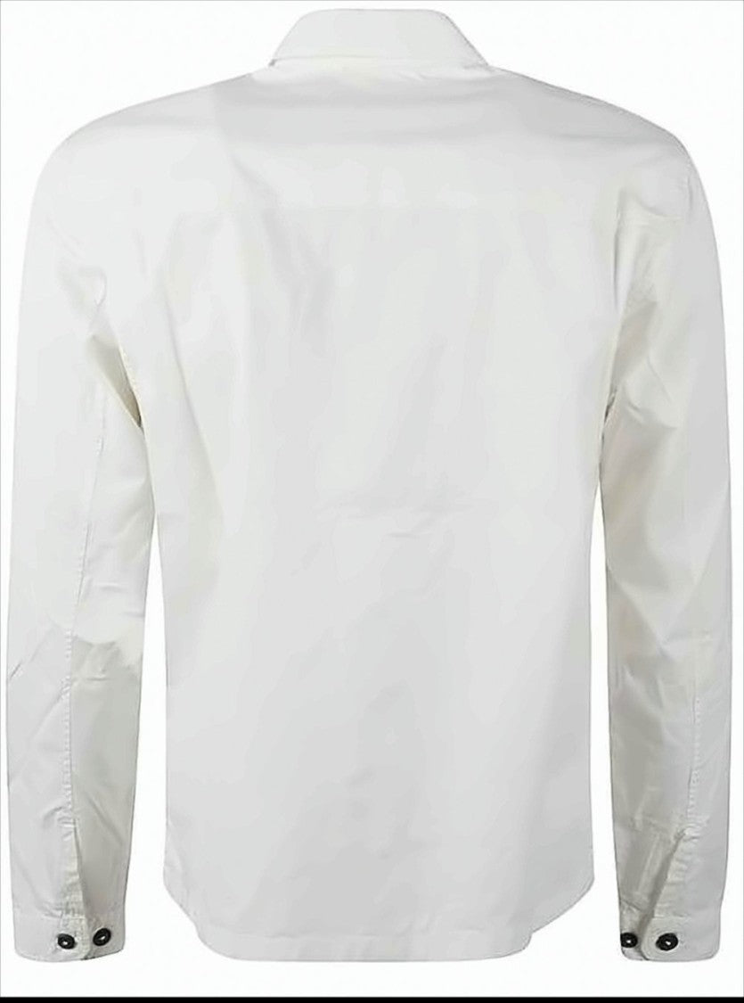 Long-Sleeve White Shirt with Classic Collar
