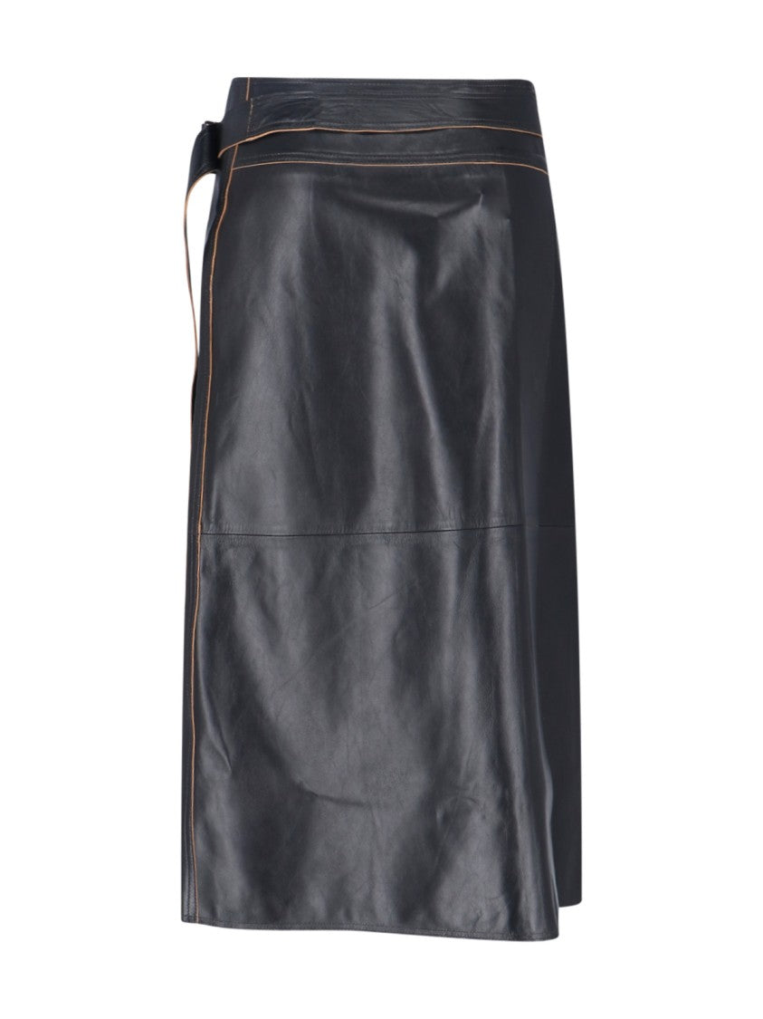 Nappa Midi Skirt – Black