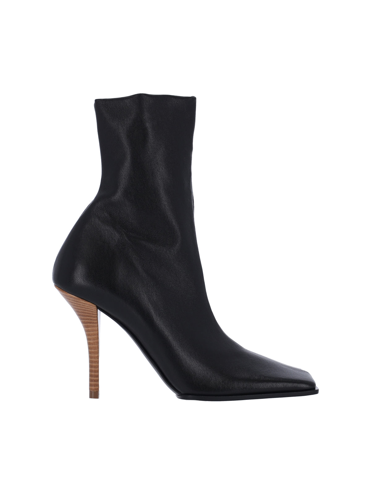 Black Sot Square Side Zip Ankle Boots
