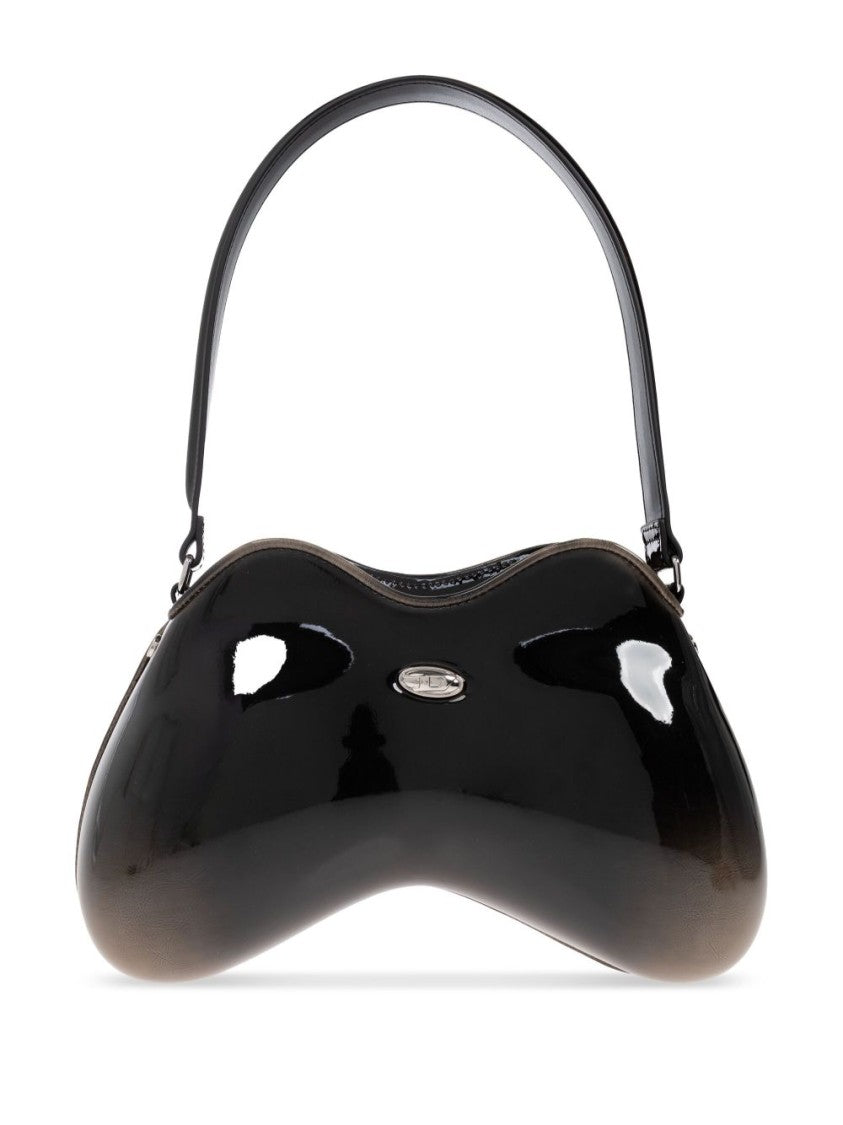 Sculptural Red Polyurethane Shoulder Bag