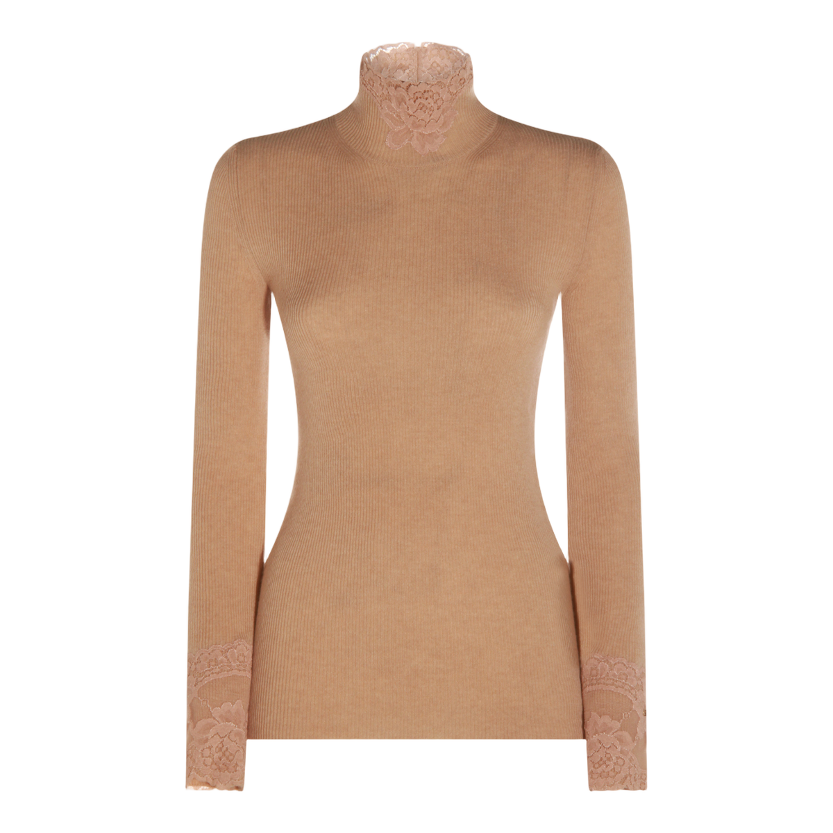 Fitted Sweater with High Neckline