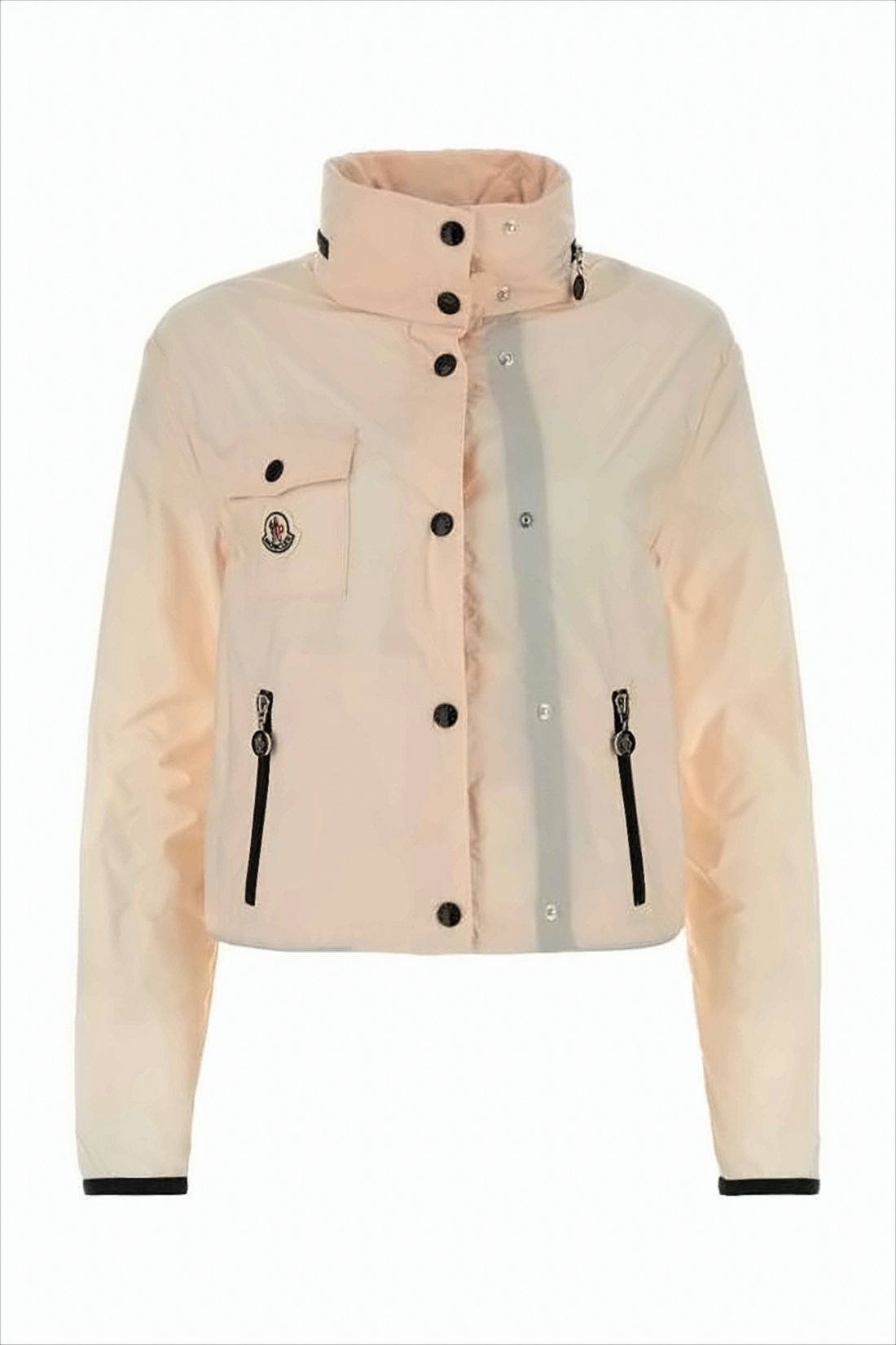 Cropped Jacket with High Collar