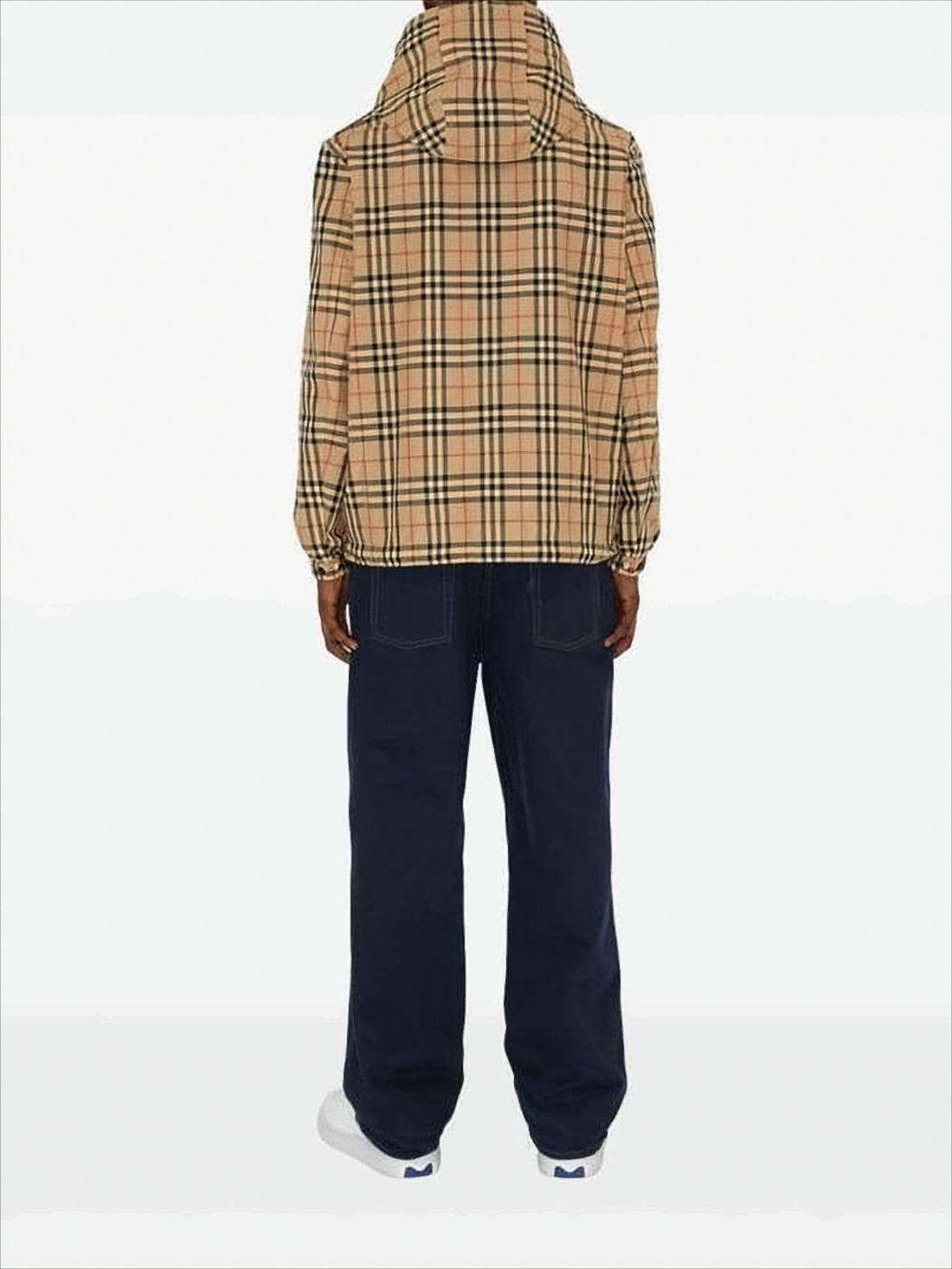 Reversible Check and Solid Hooded Jacket