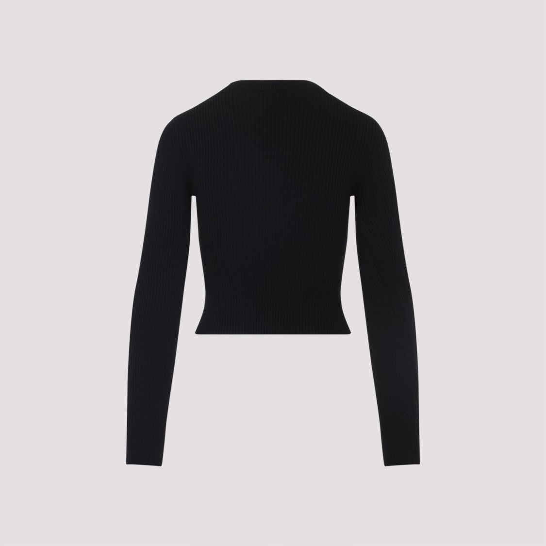Long-Sleeved Fitted Wool Top