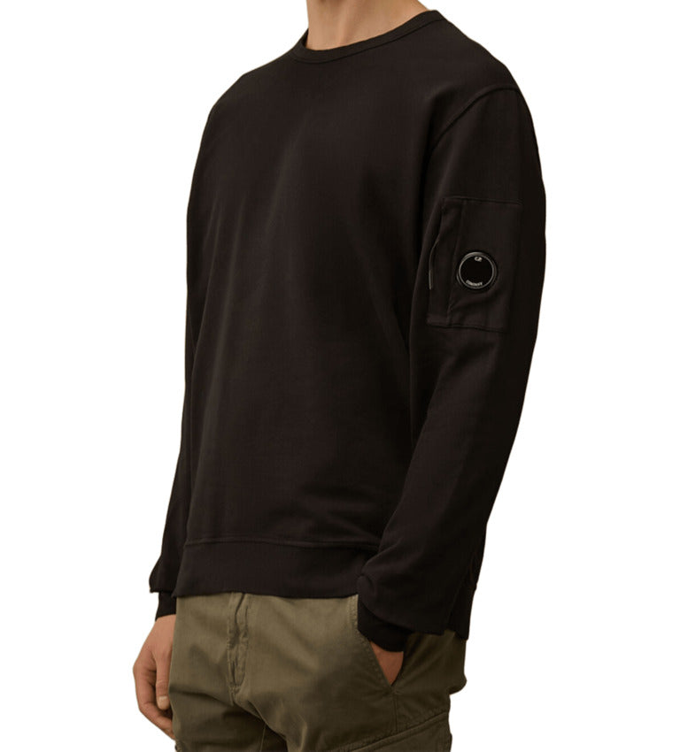 Black Fleece Sweatshirt With Iconic Lens Detail