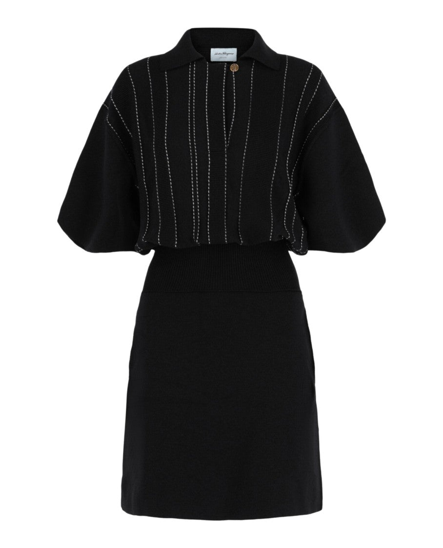 Contrast Stitch Knit Dress