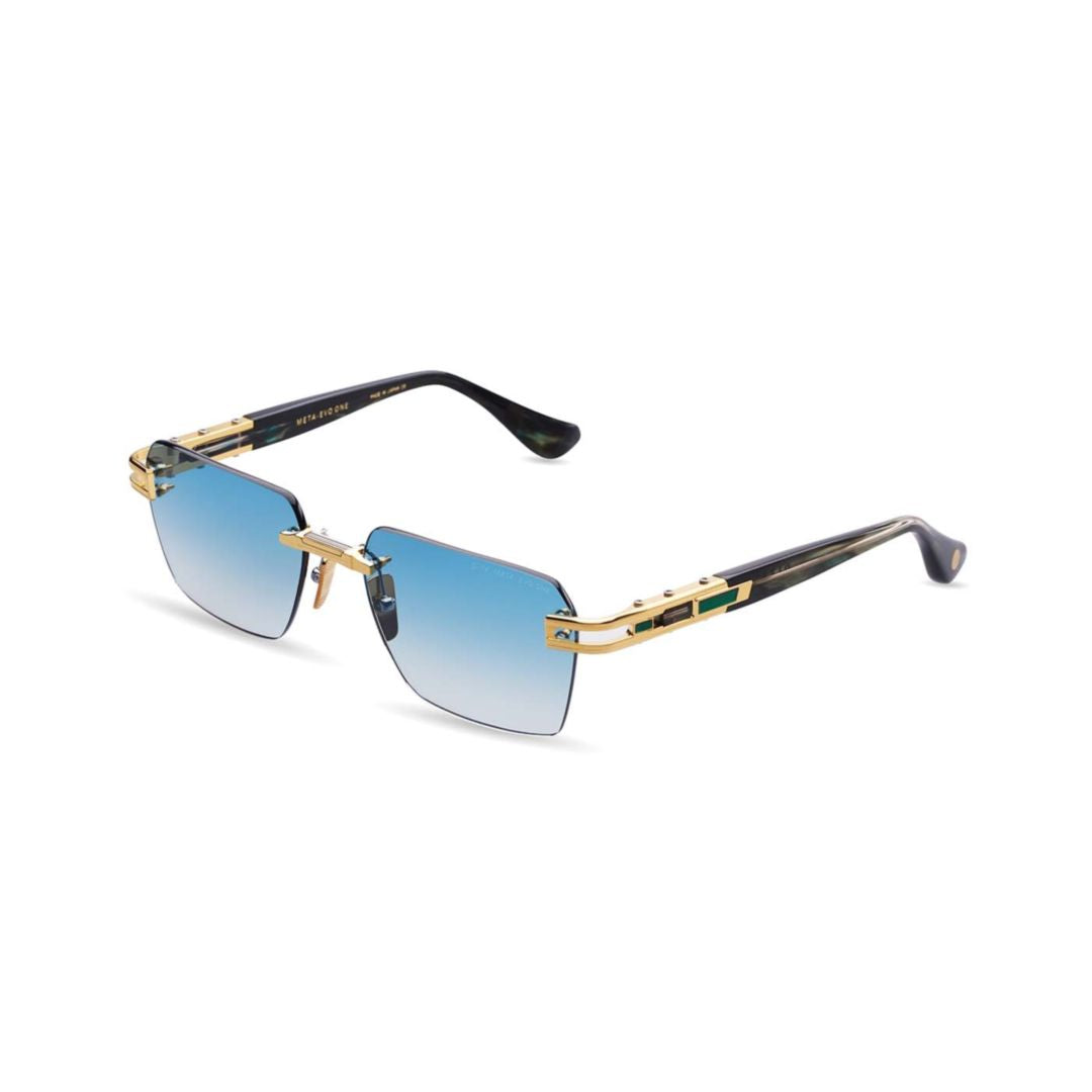 Gold Rectangular Gradient Lens Metal Sunglasses