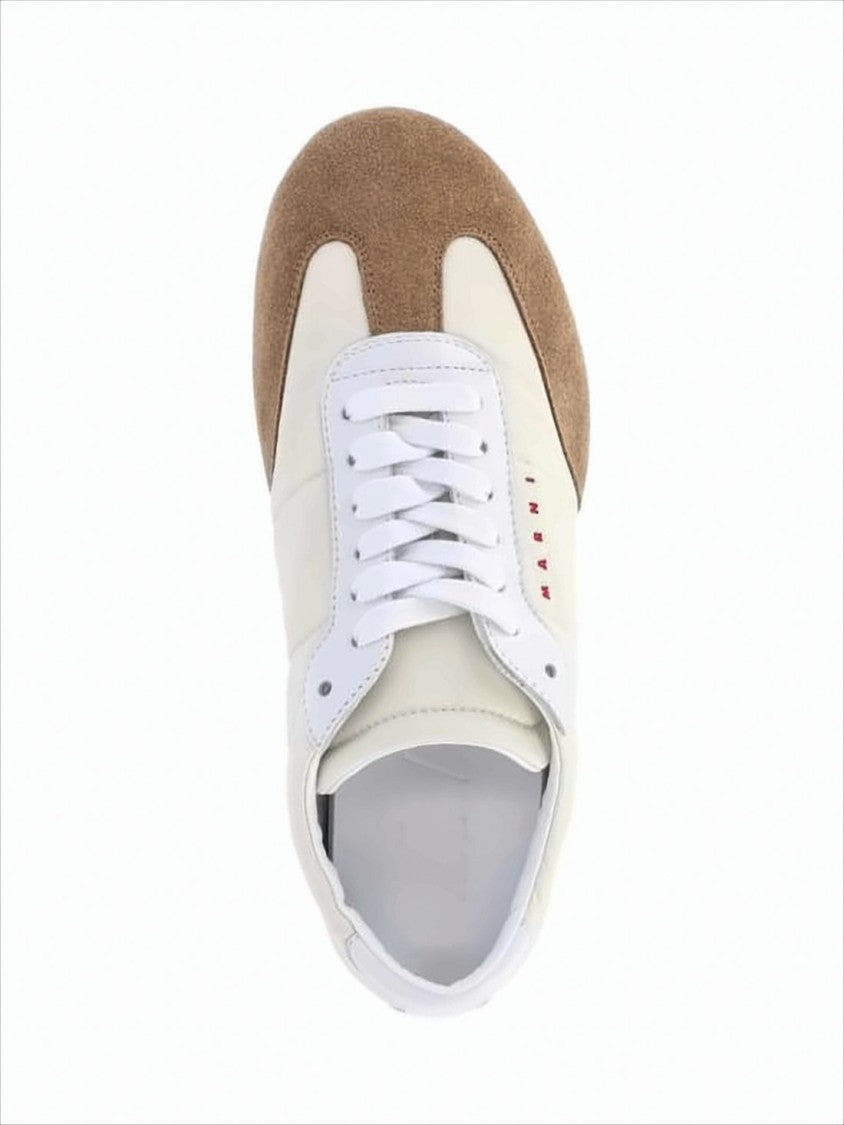 Smooth Polyamide Sneakers with Suede Accents