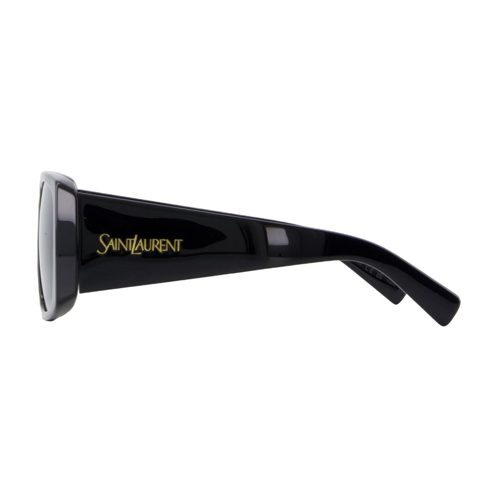 Oversized Rectangular Black Acetate Sunglasses
