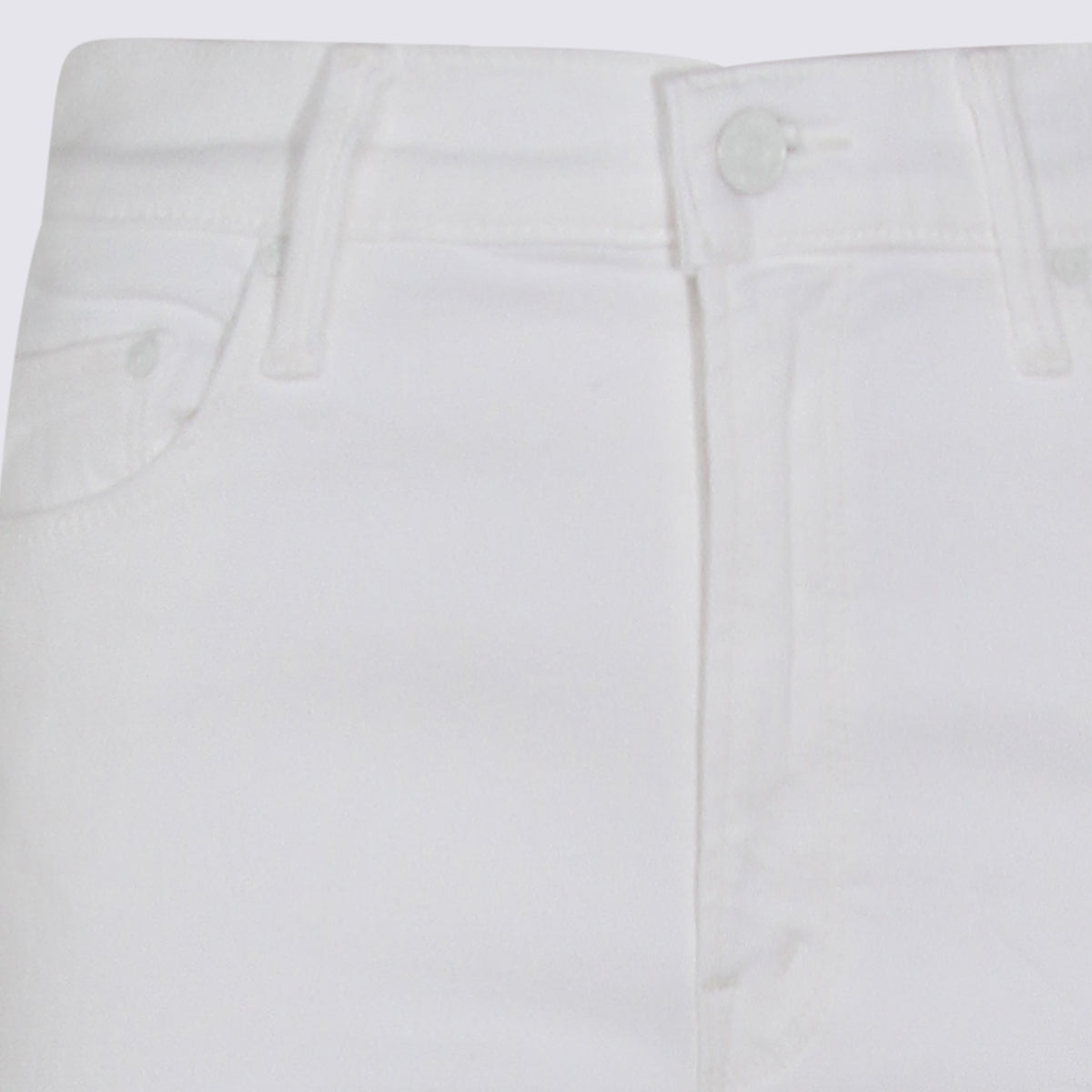 High-Waist Cotton Jeans with Straight Leg Design