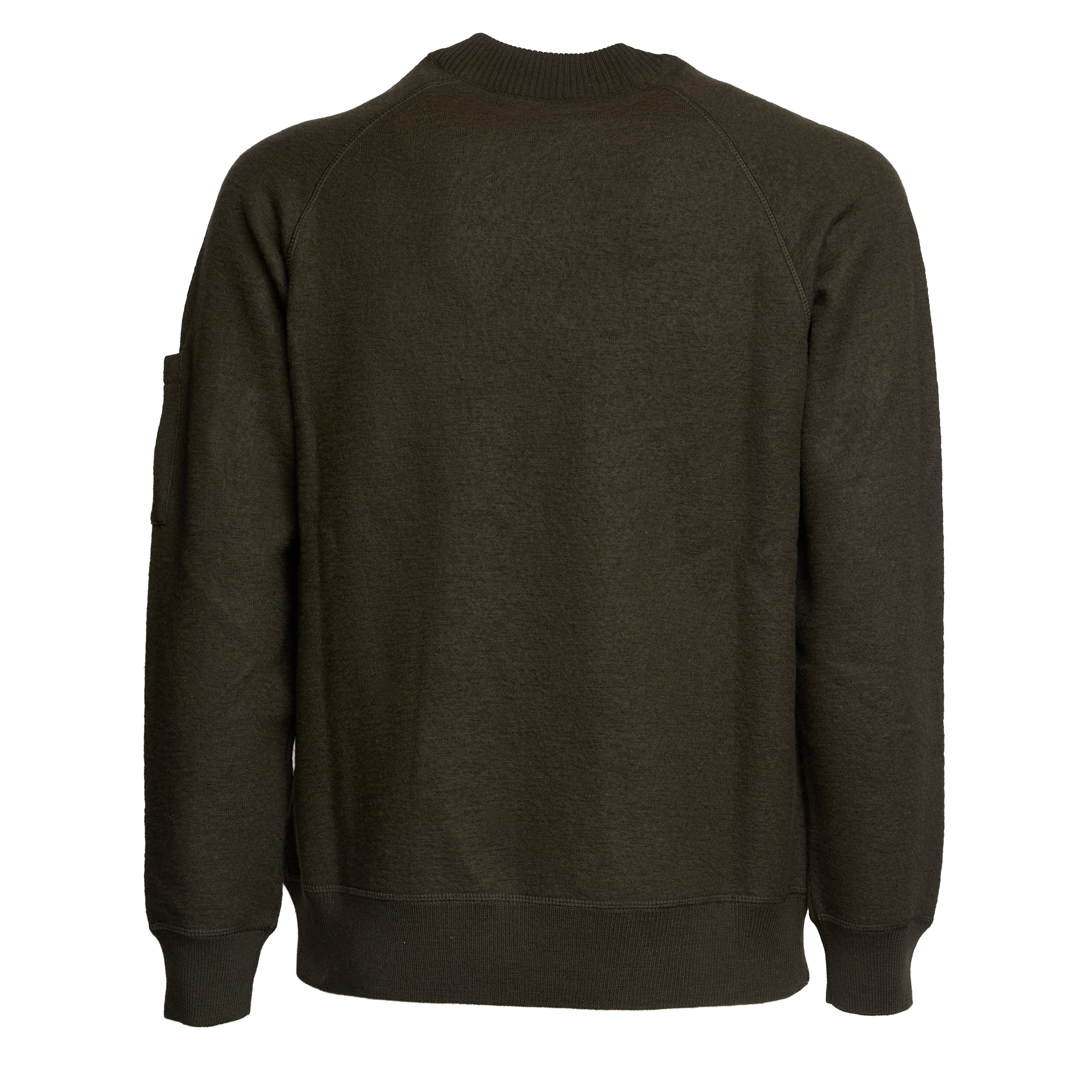 Merino Wool Felted Crew Neck Knit Sweatshirt