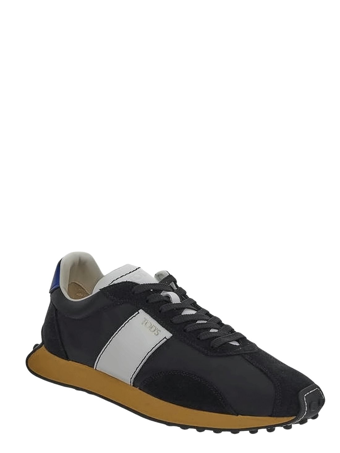 Black Sneakers with Suede and Fabric Accents