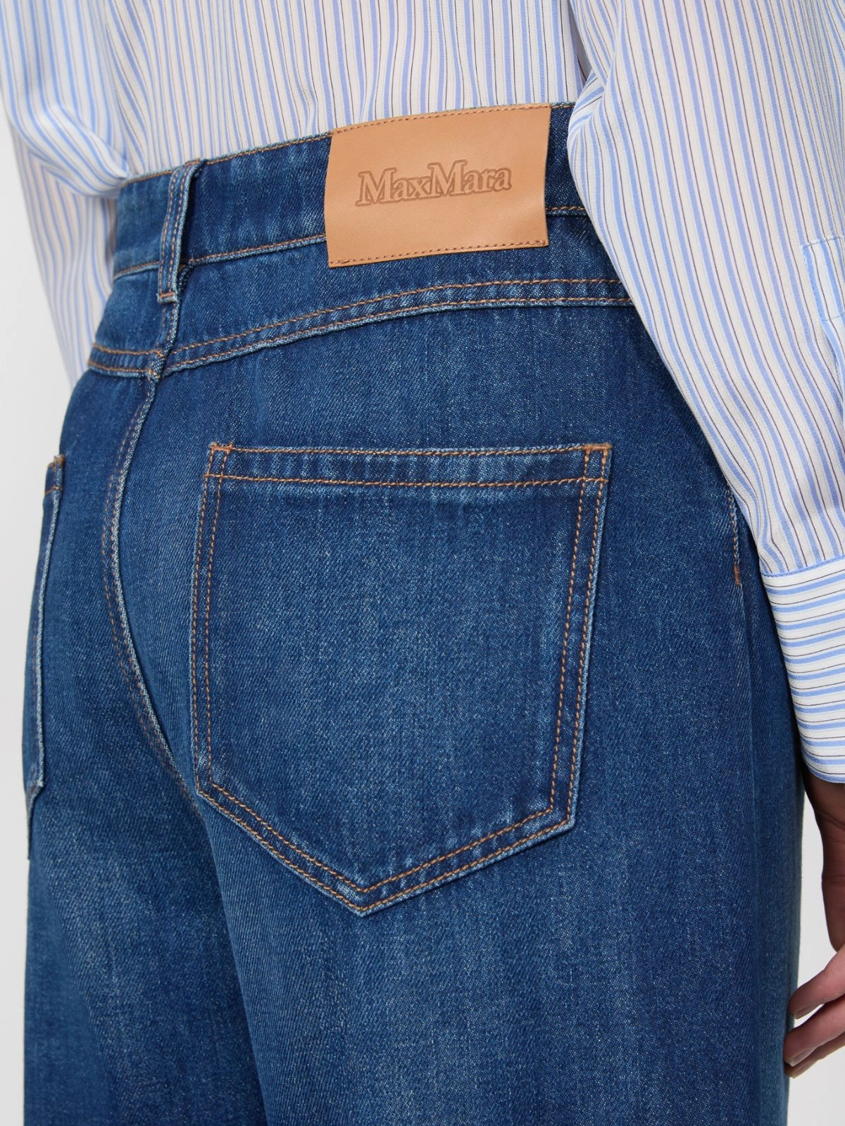 Wide-Leg Denim Jeans with High Waist