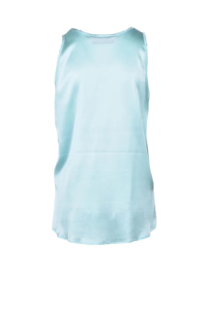 Stretch Silk Top - Aqua Green