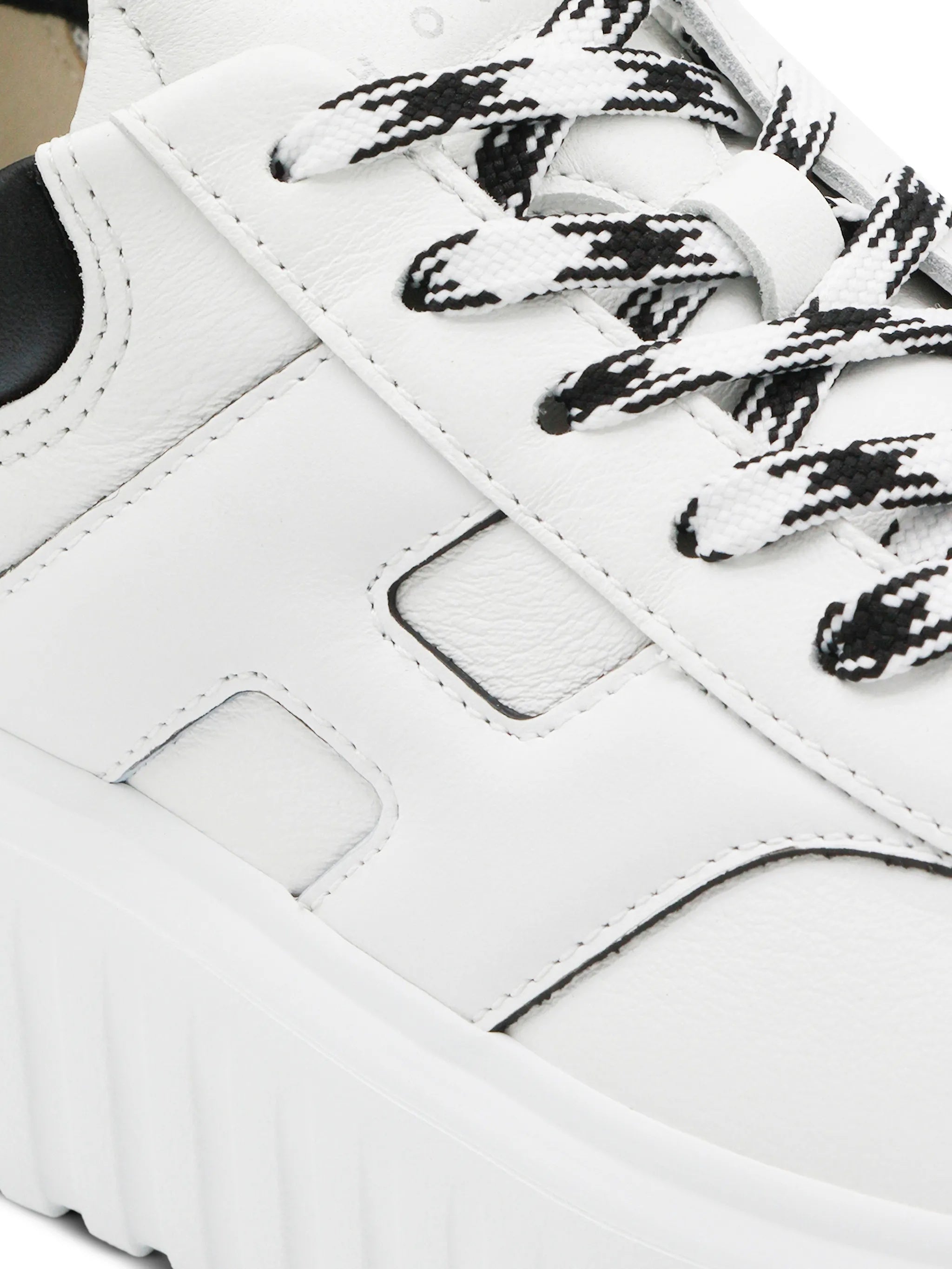 White Chunky Sole Black Accent Sneakers