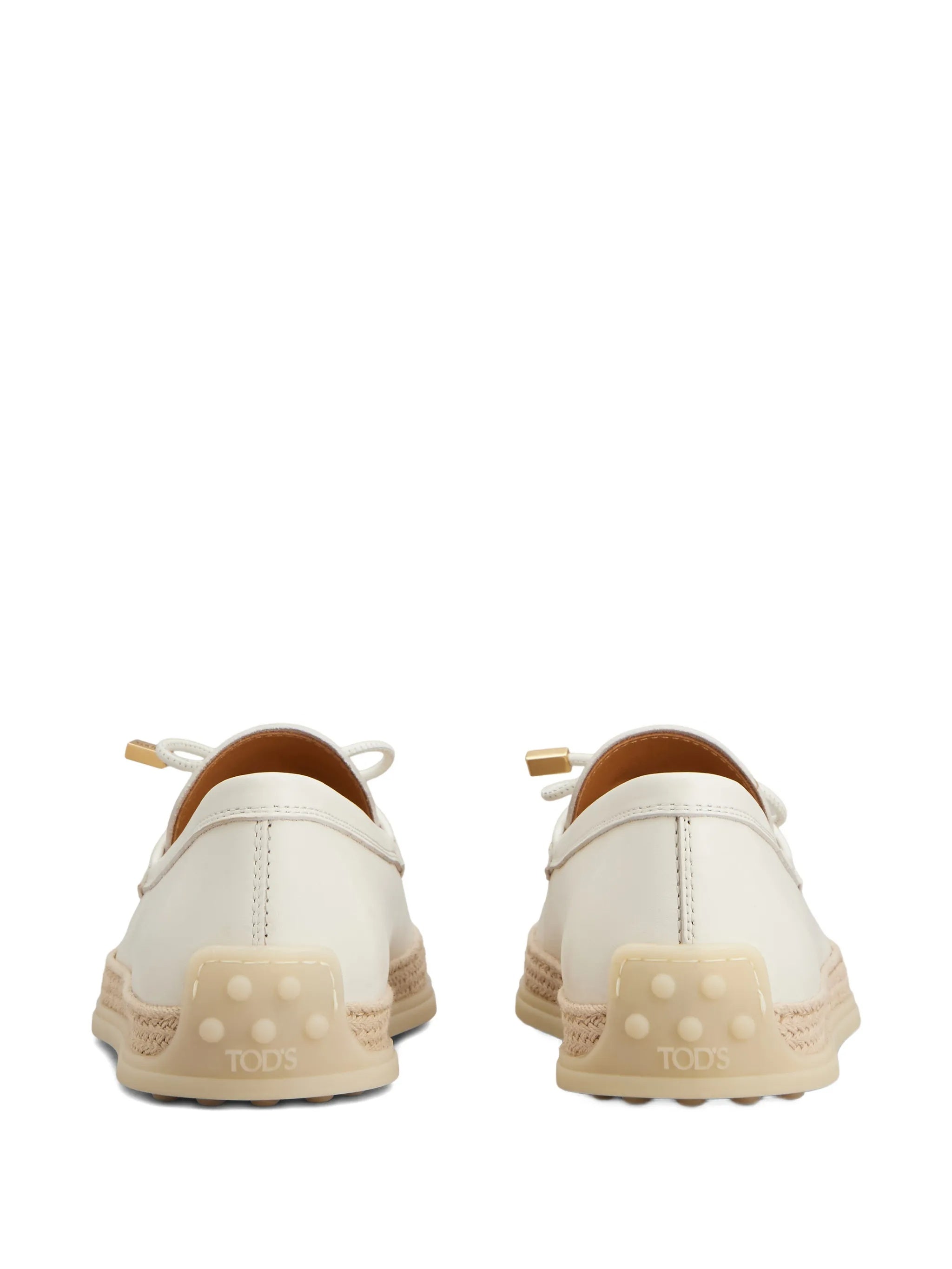 White Calzature Slip-On Decorative Bow Loafers