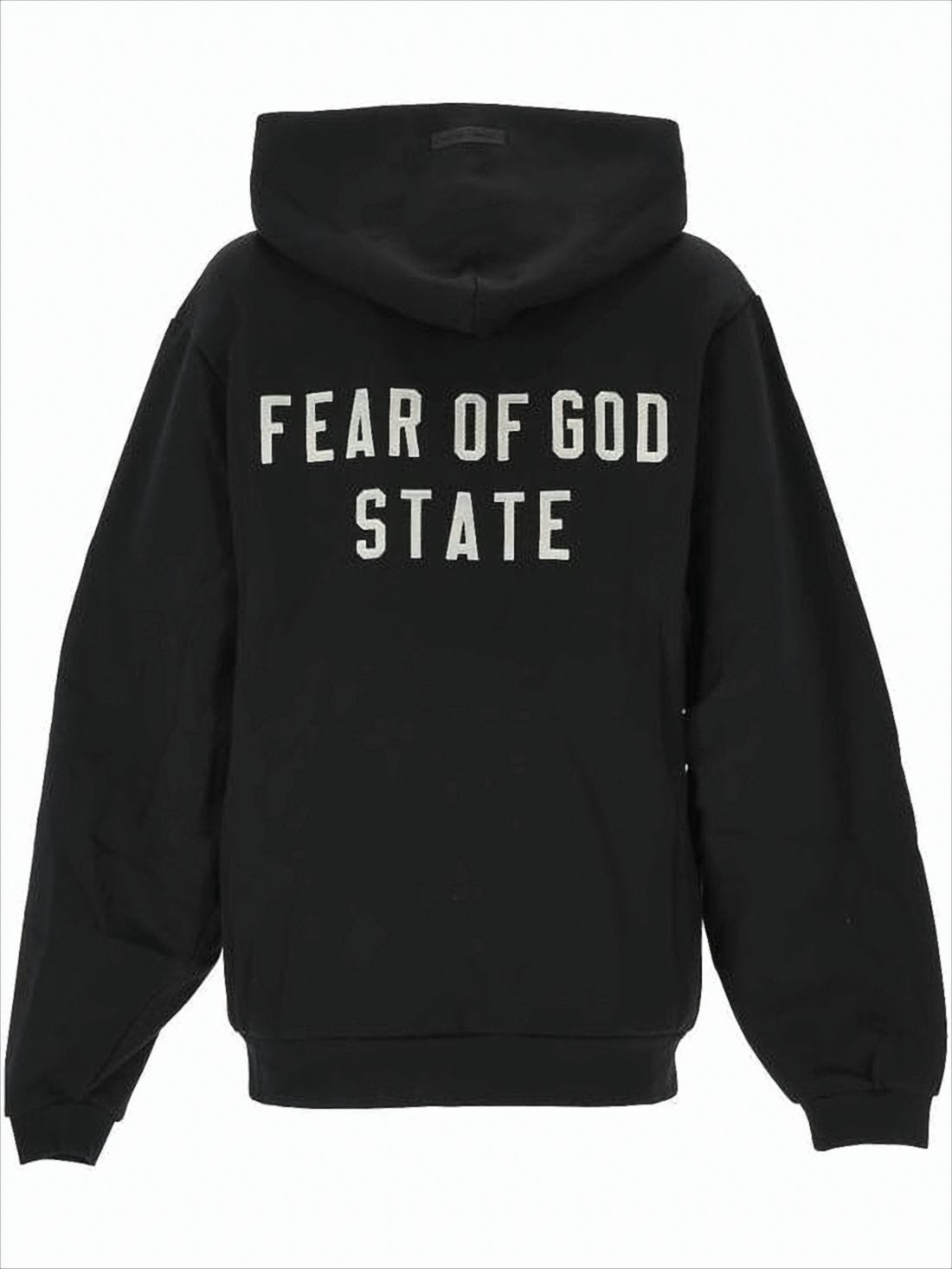 Relaxed Fit Black Zip-Up Hoodie