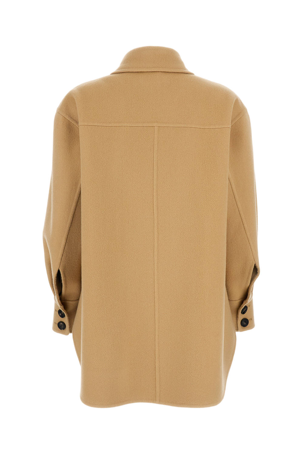 Oversized Wool Blend Jacket with Rounded Hem