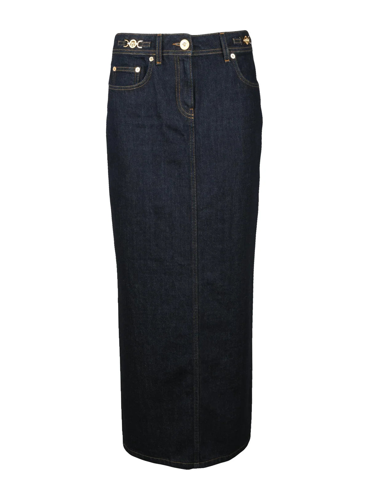 Long Denim Skirt - Navy Blue