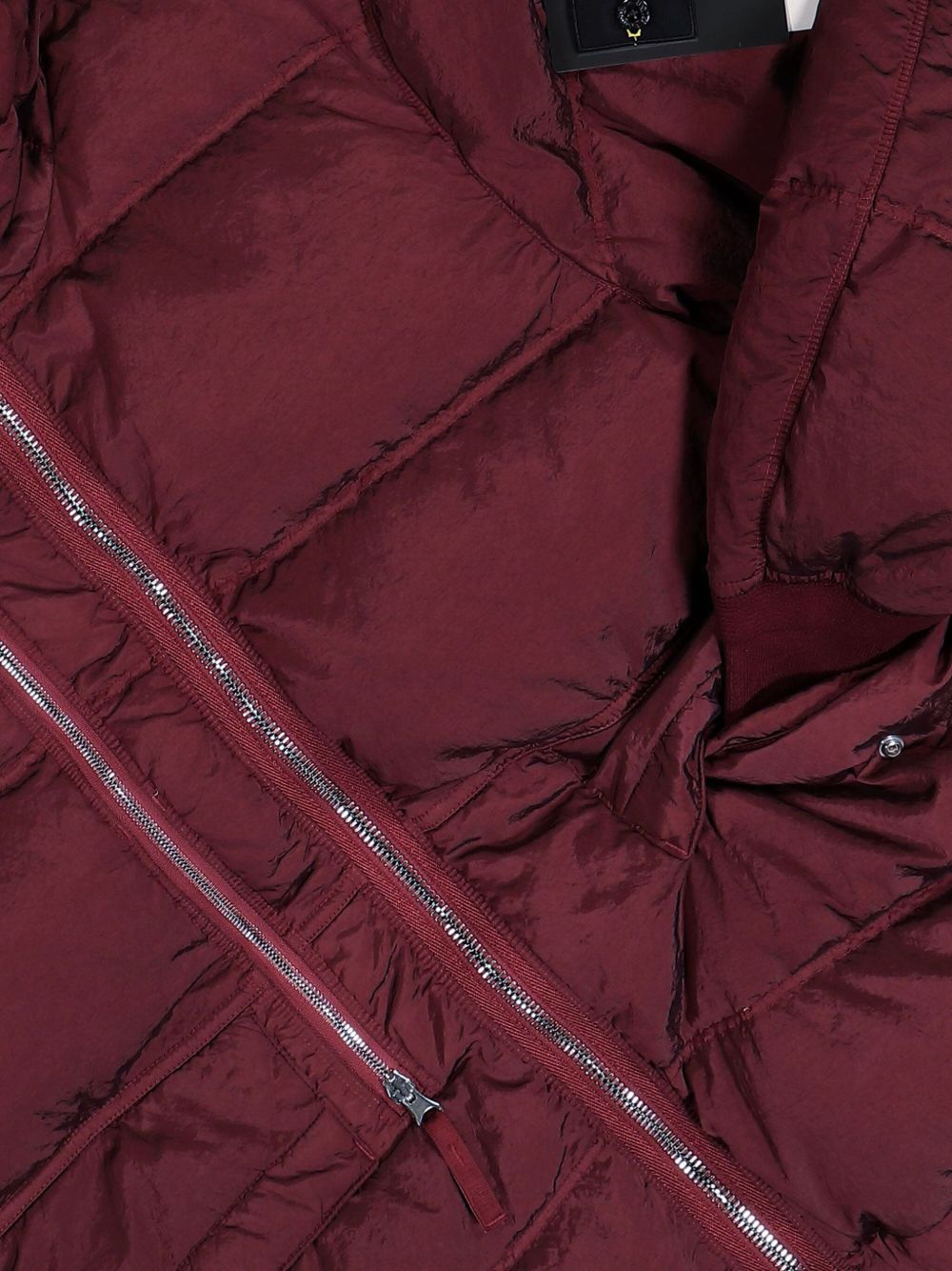 Iridescent Burgundy Padded Hooded Parka