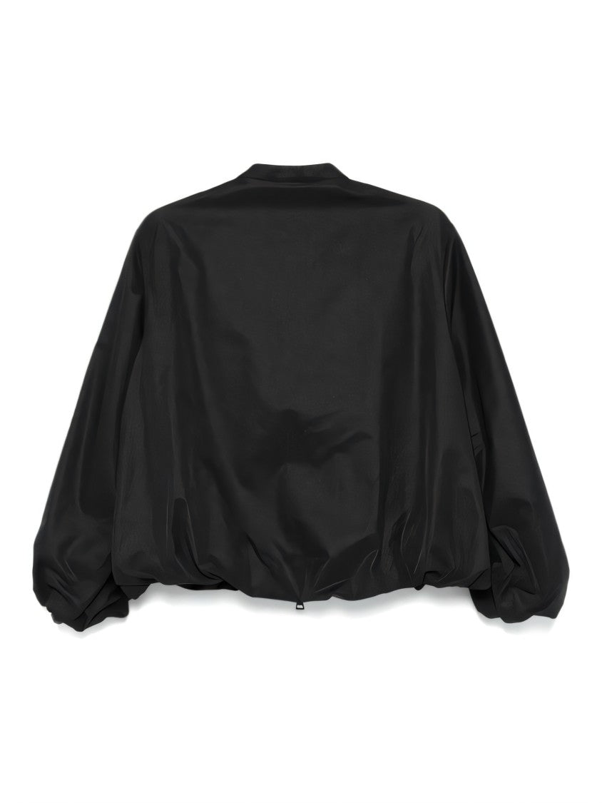 Boxy Cropped Jacket with Zipper Closure