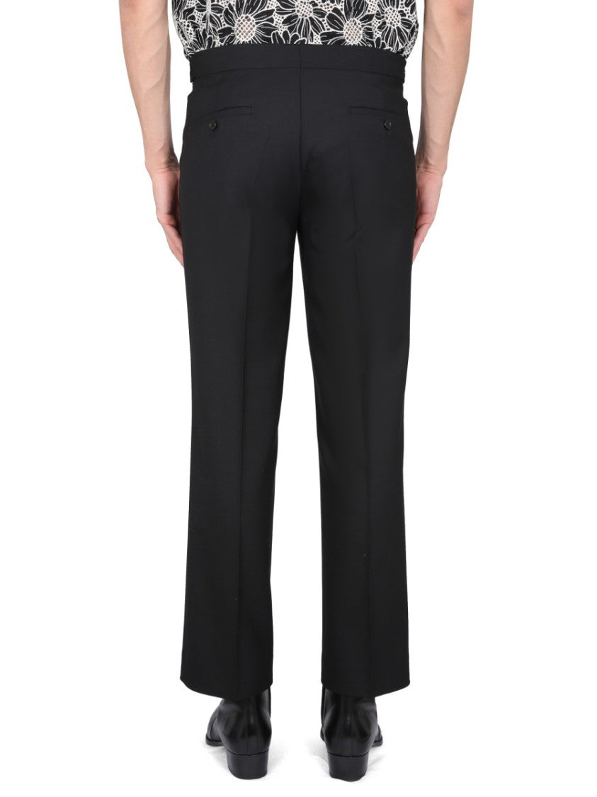Tailored Black Pants With Pleated Design