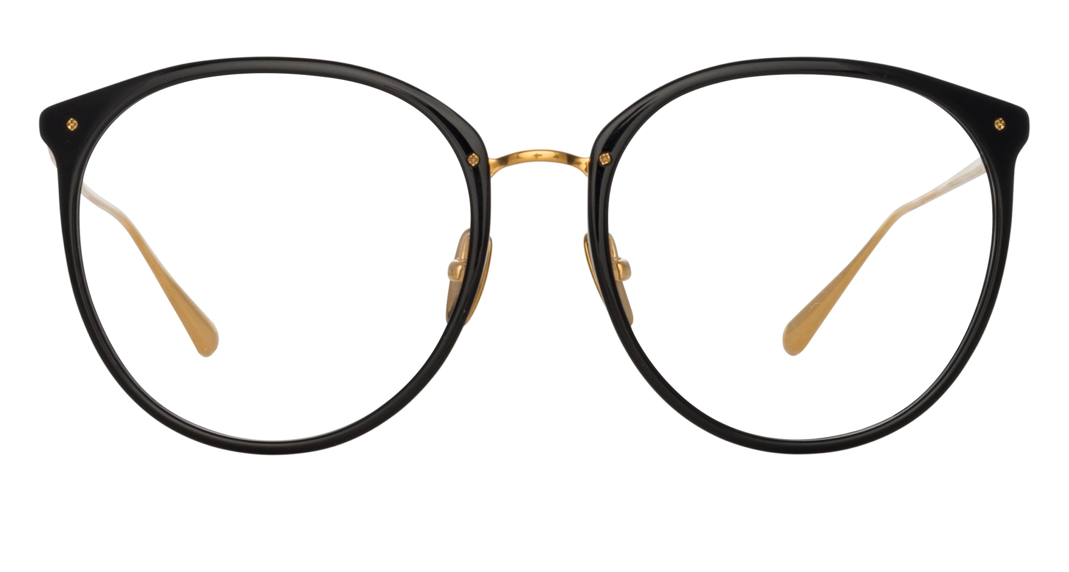 Lfl Round Frame Eyeglasses with Black Acetate Front