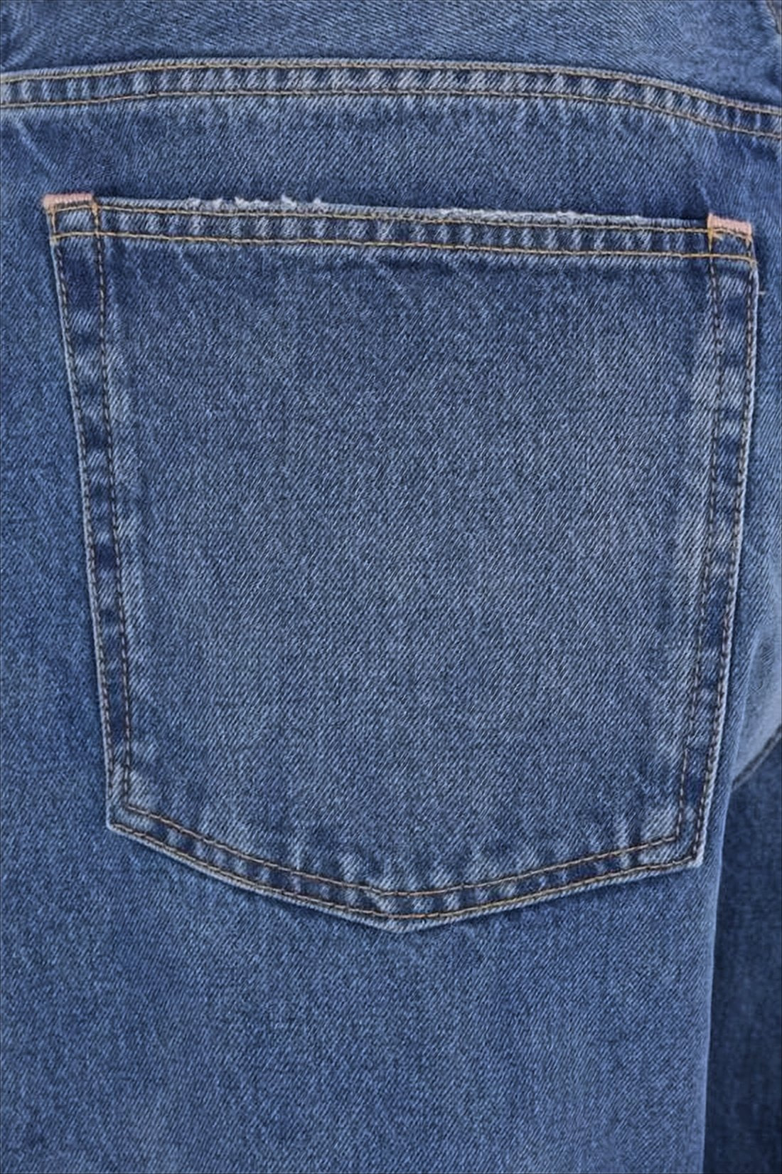 Relaxed-Fit Medium-Wash Denim Pants with Distressed Details