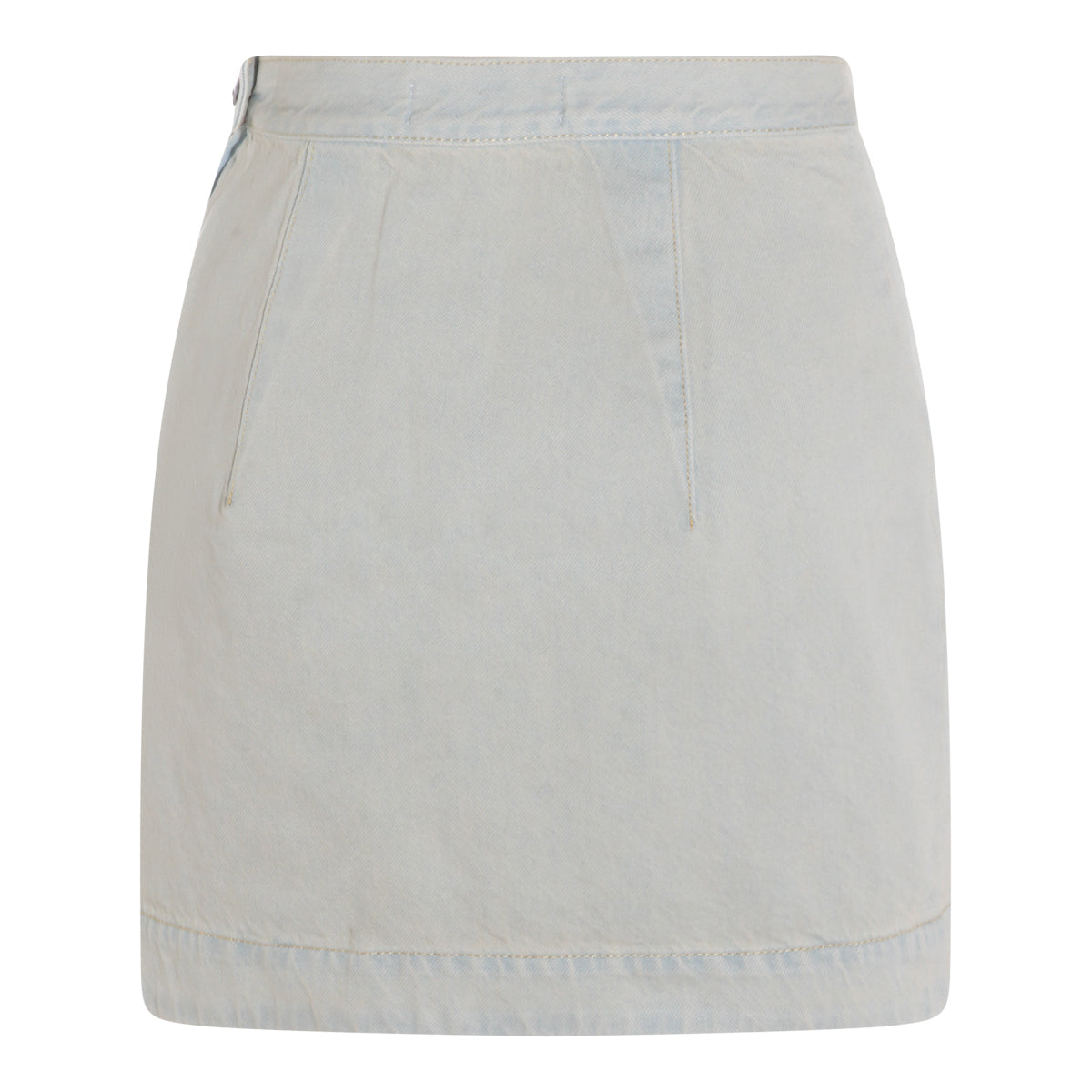Blue Fabric A-line Midi Skirt