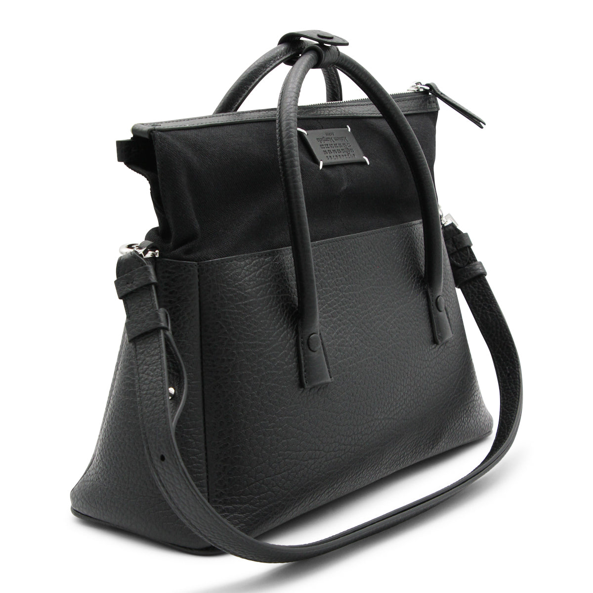 Black Leather Top Handle Bag