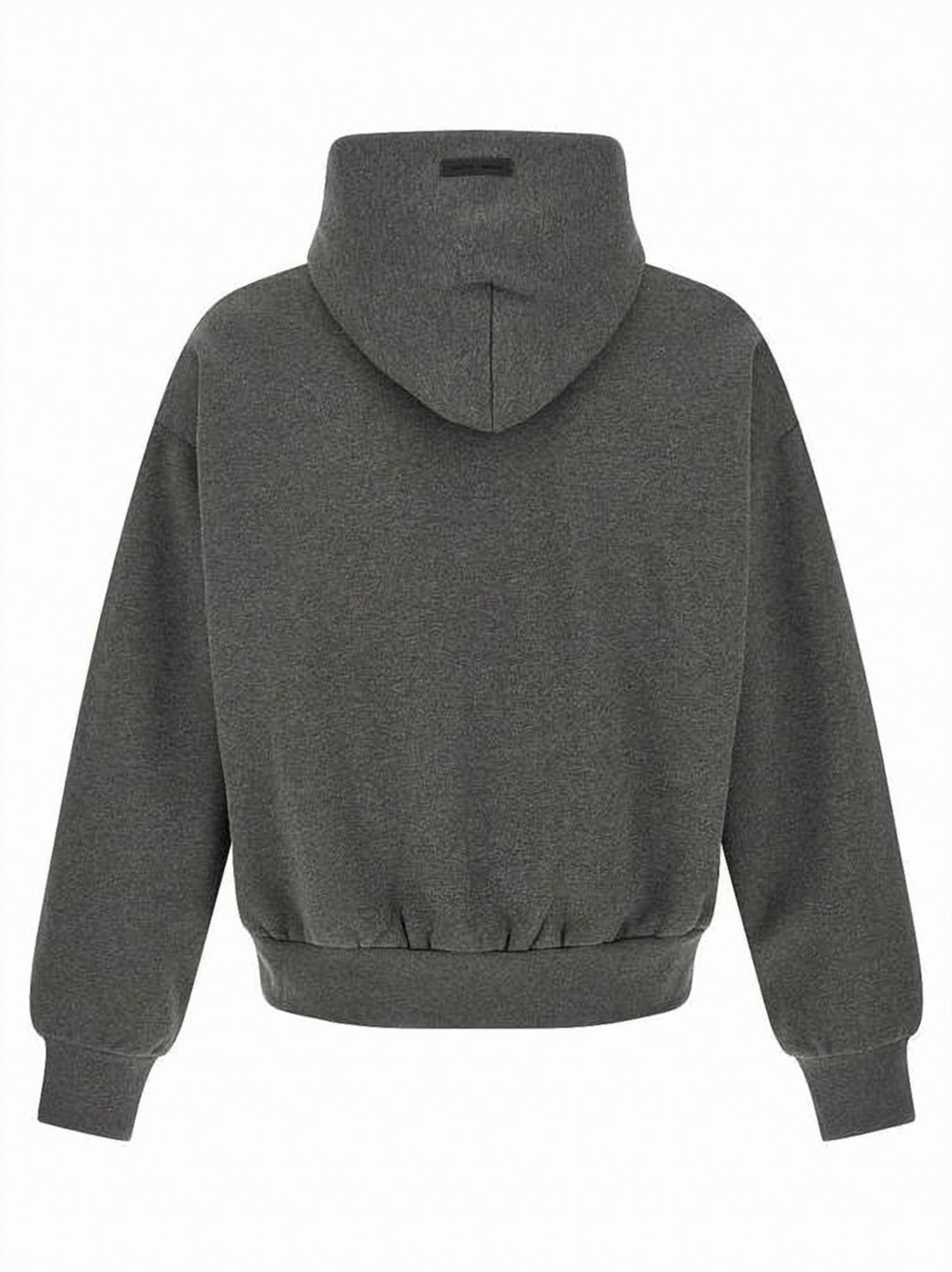Relaxed Fit Cropped Hoodie with Tonal Embossed Logo