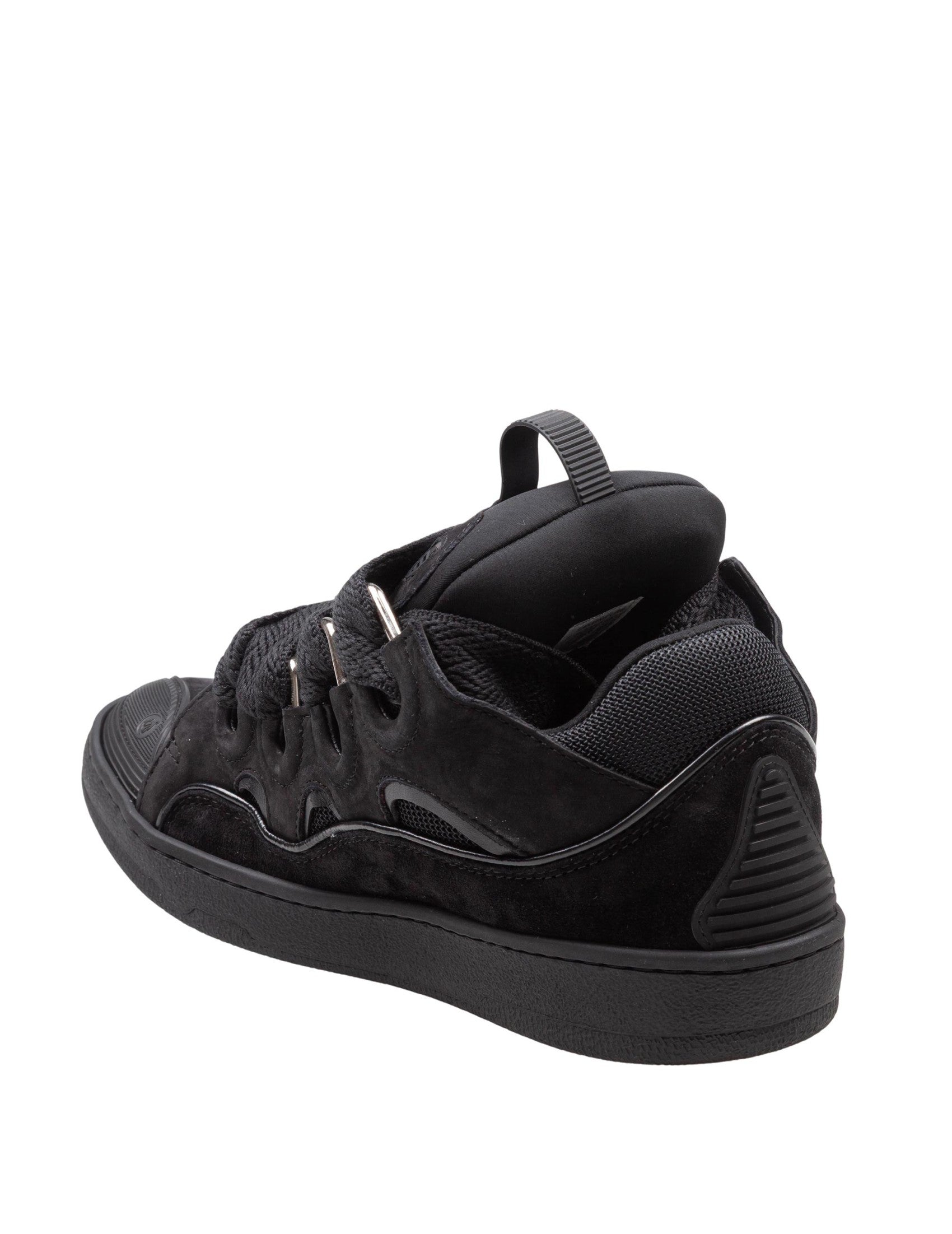 Black Curb Suede Sneakers