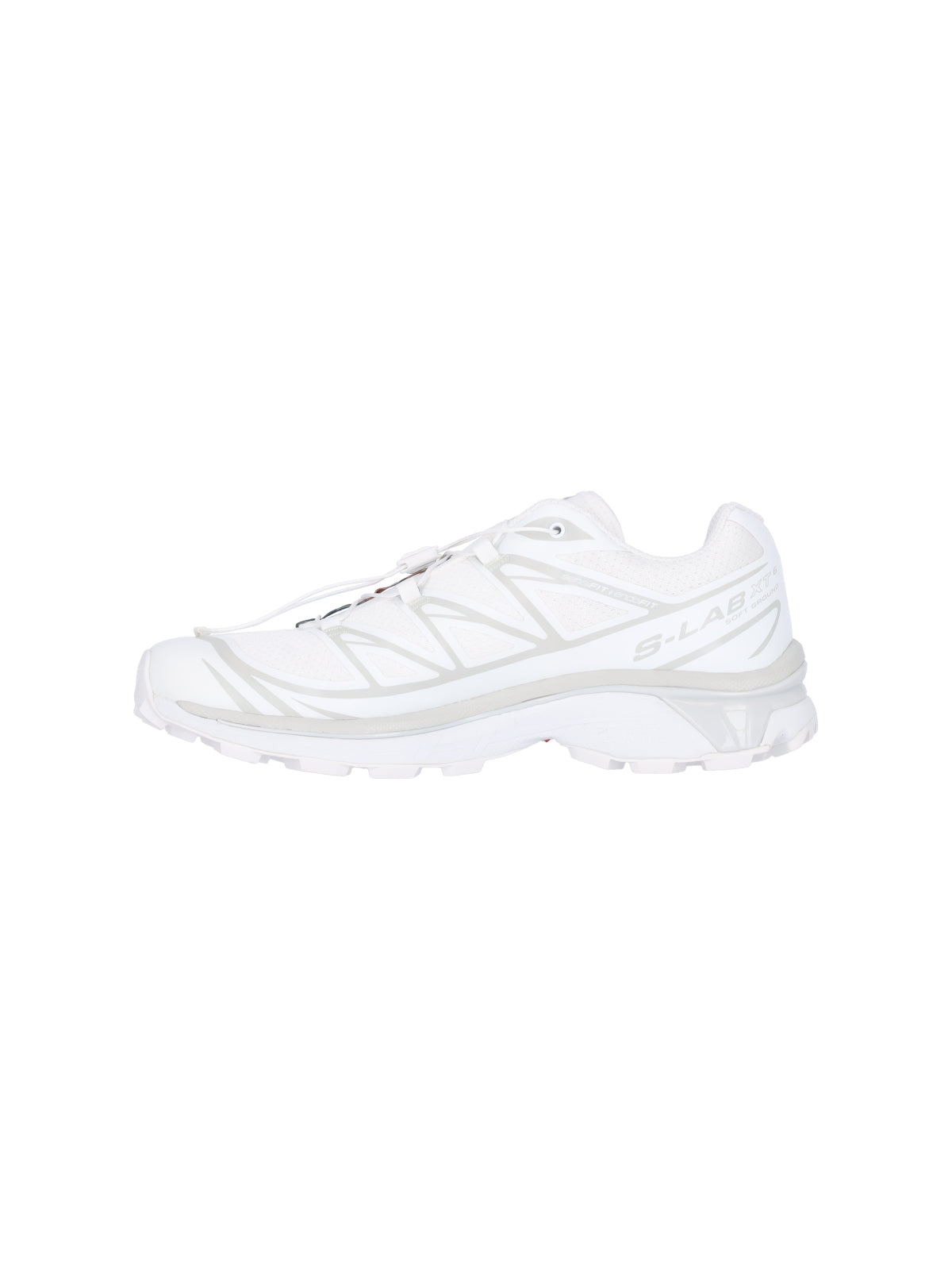 White Fabric and Grey Mesh XT-6 Sneakers