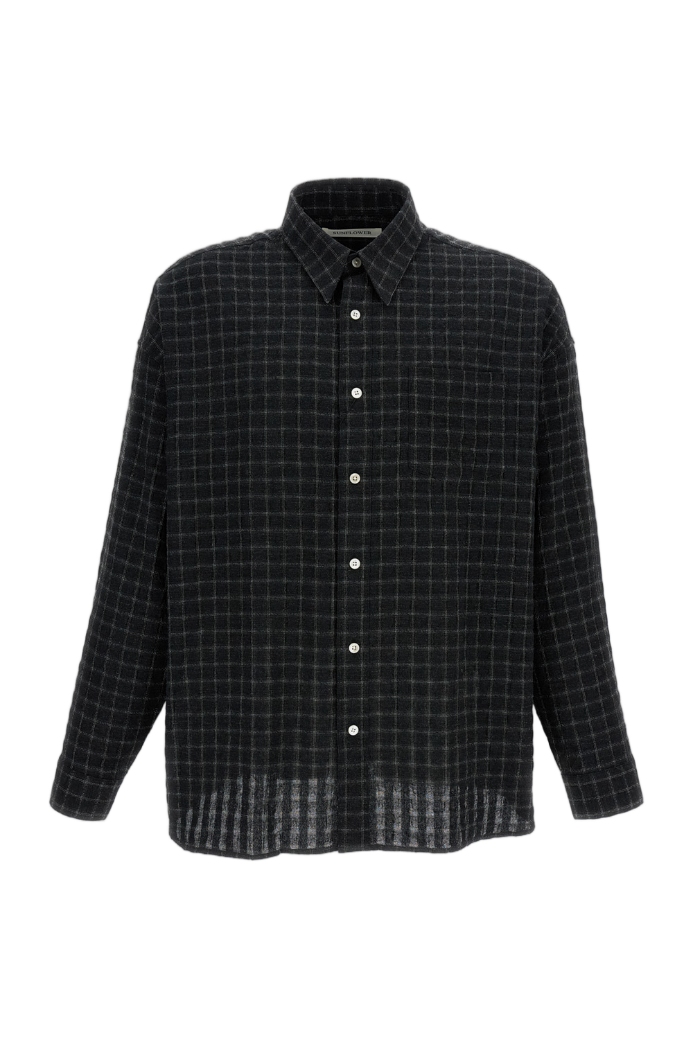 Black Stable Seersucker Check Shirt