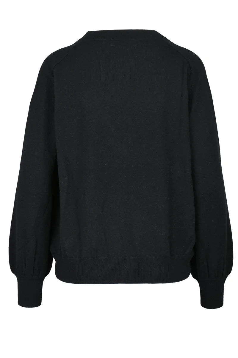 Crew Neck Cashmere Sweater - Black
