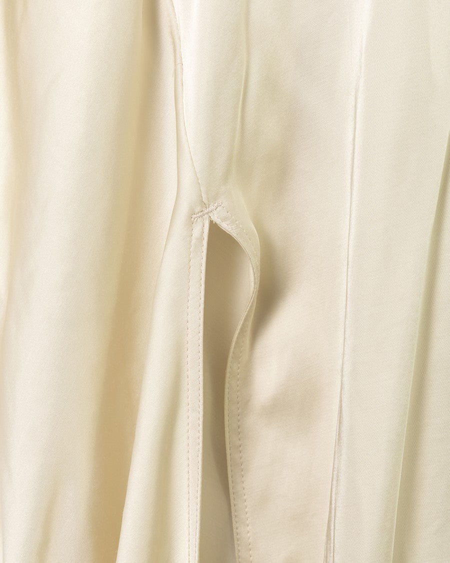 Satin-Finish White Dress