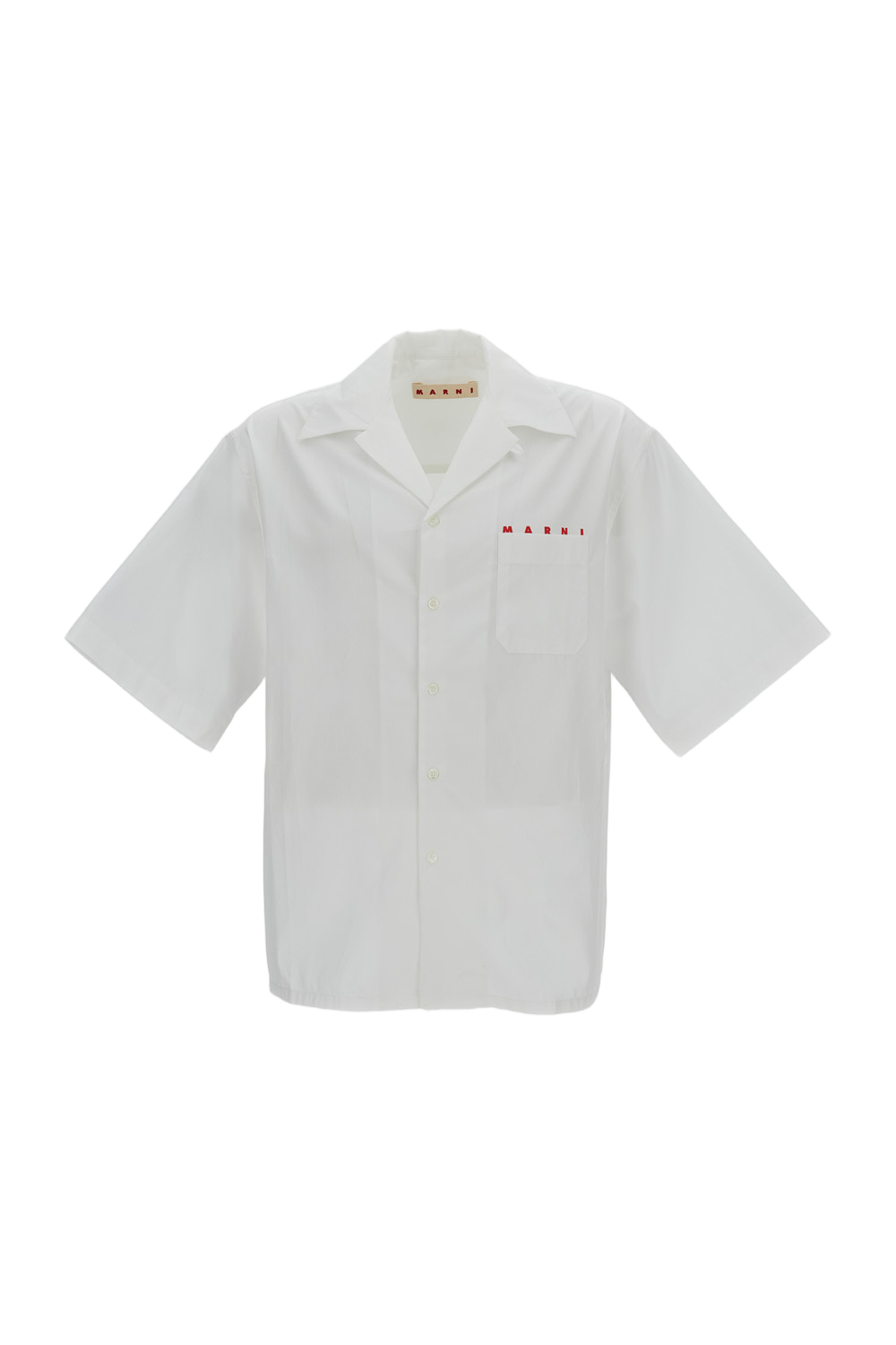 White Cotton Short-Sleeve Logo Shirt